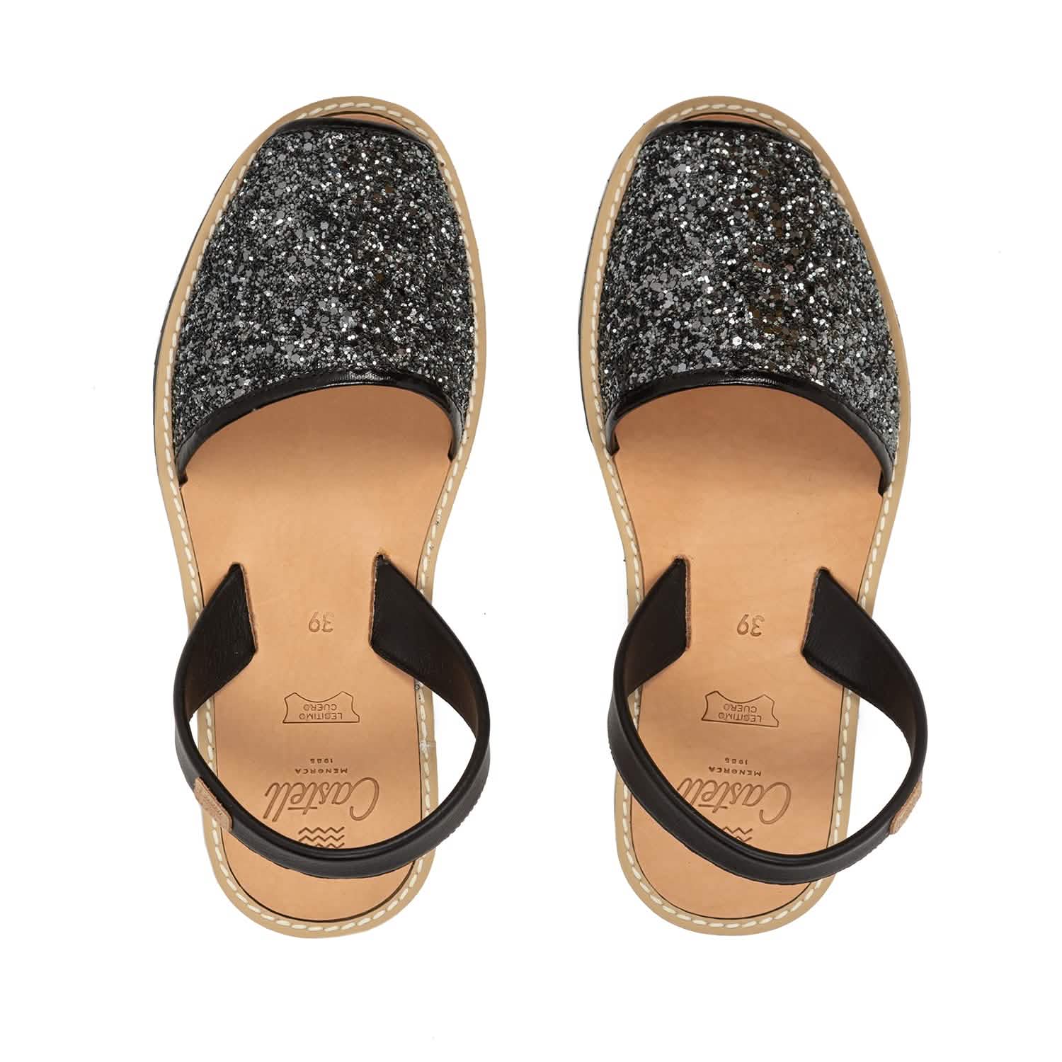 Madona 1056R Women's Open Toe Glitter Leather Menorcan Sandals - Perfect for Beach Vacations, Summer Parties & Casual Outings