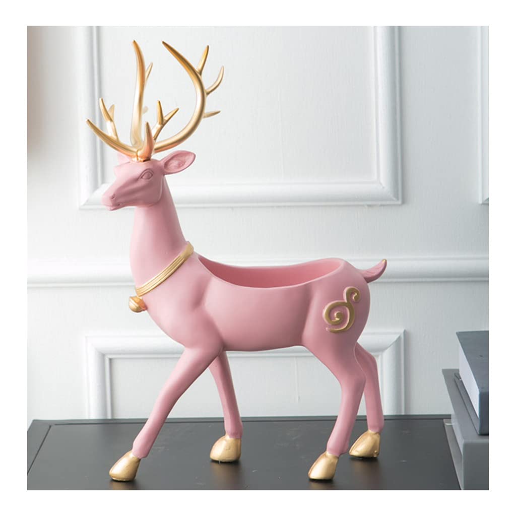 Handmade Resin Deer Statue - Sitting & Standing Deer Figurine for Home Decor, Centerpiece, Tabletop, Bookshelf, and Mantle - Perfect for Living Room, Office, and Christmas Decoration | Ideal for Farmhouse, Rustic, and Holiday Décor