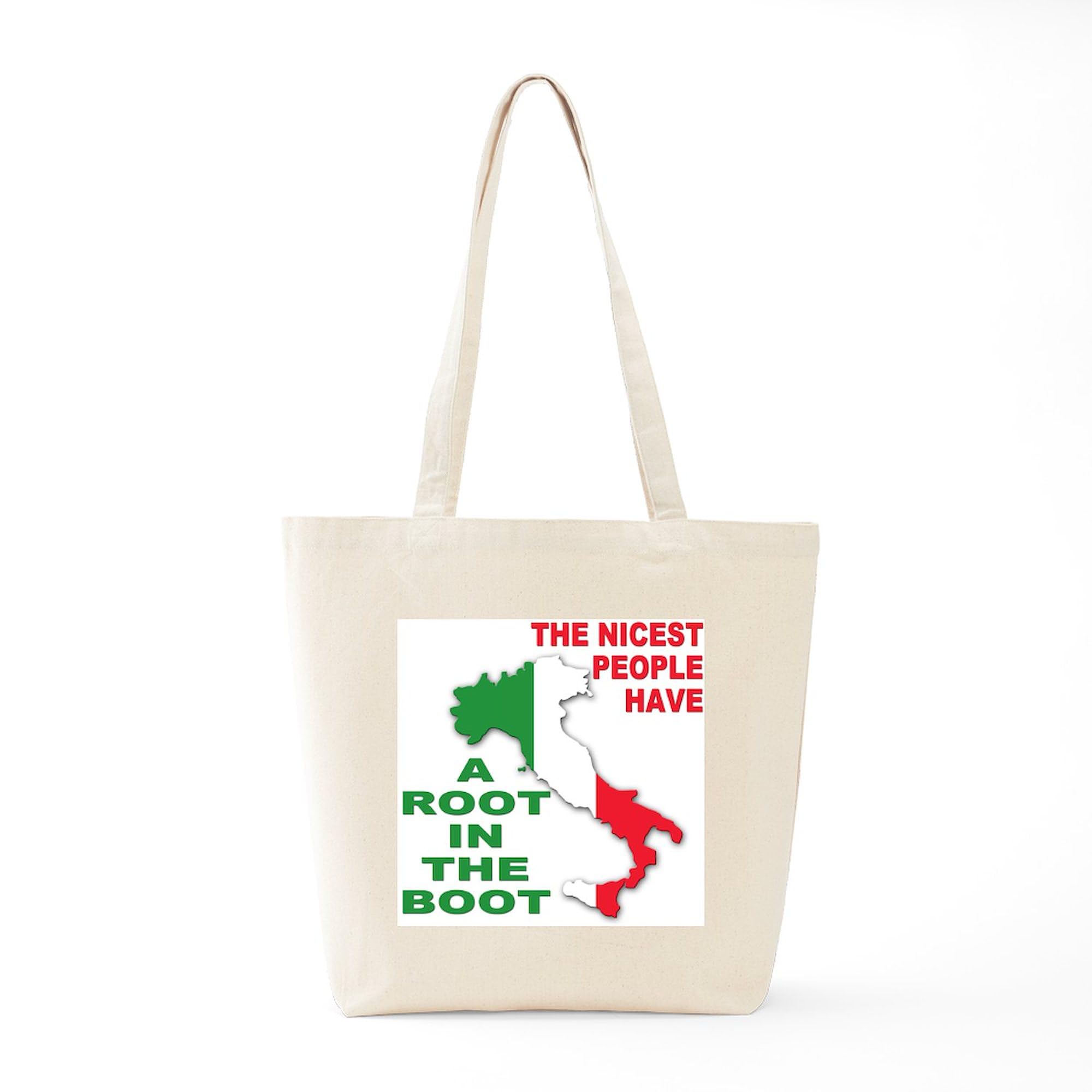 Italian Pride Tote Bag - Natural Canvas Reusable Shopping Bag with Italian Flag Design | Perfect for Groceries, Beach Trips & Farmers Markets