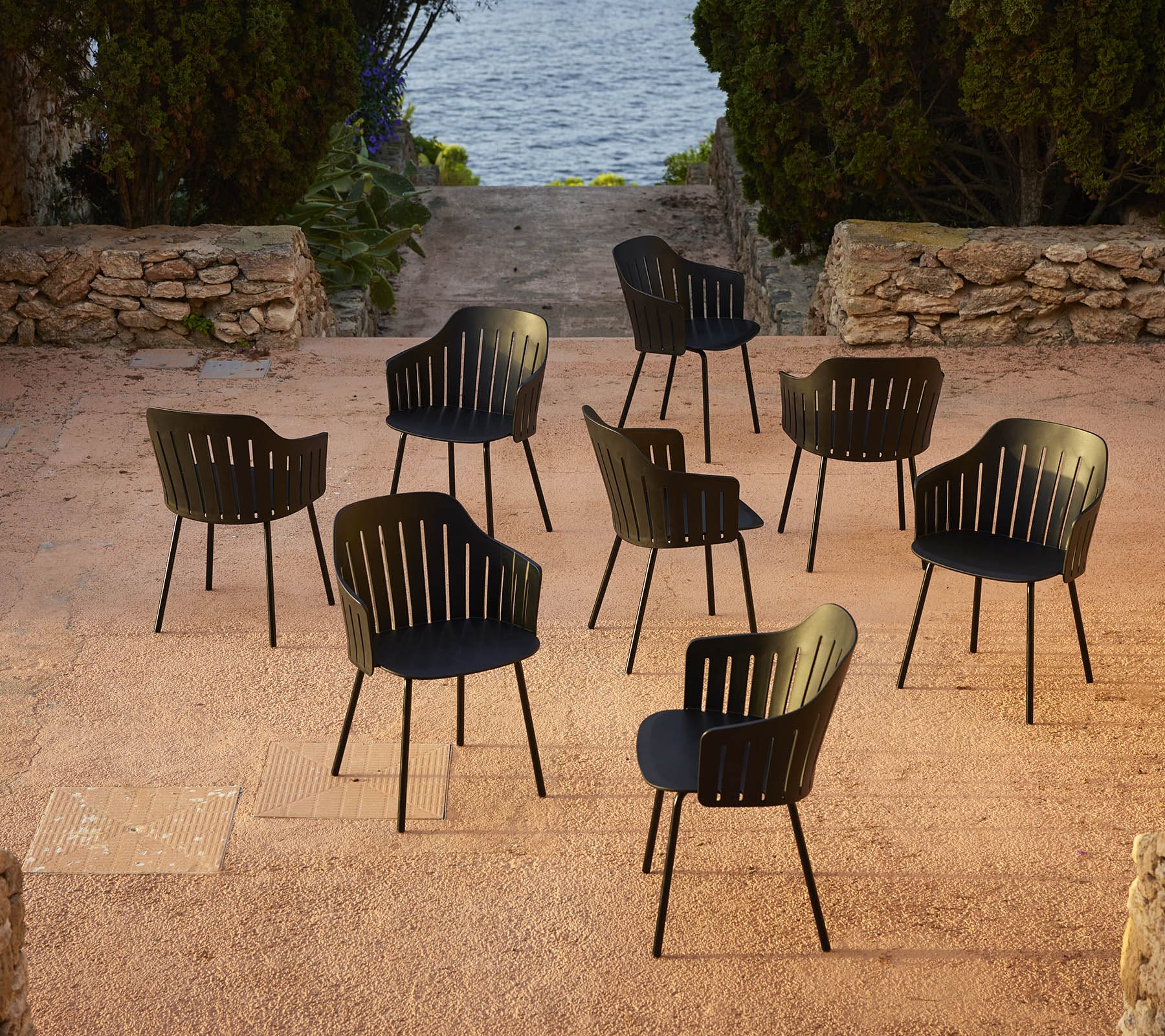Premium Outdoor Dining Chair Set - Weather-Resistant Patio Chairs for Backyard, Garden & Poolside - Comfortable Stackable Outdoor Furniture for Entertaining (Set of 2)