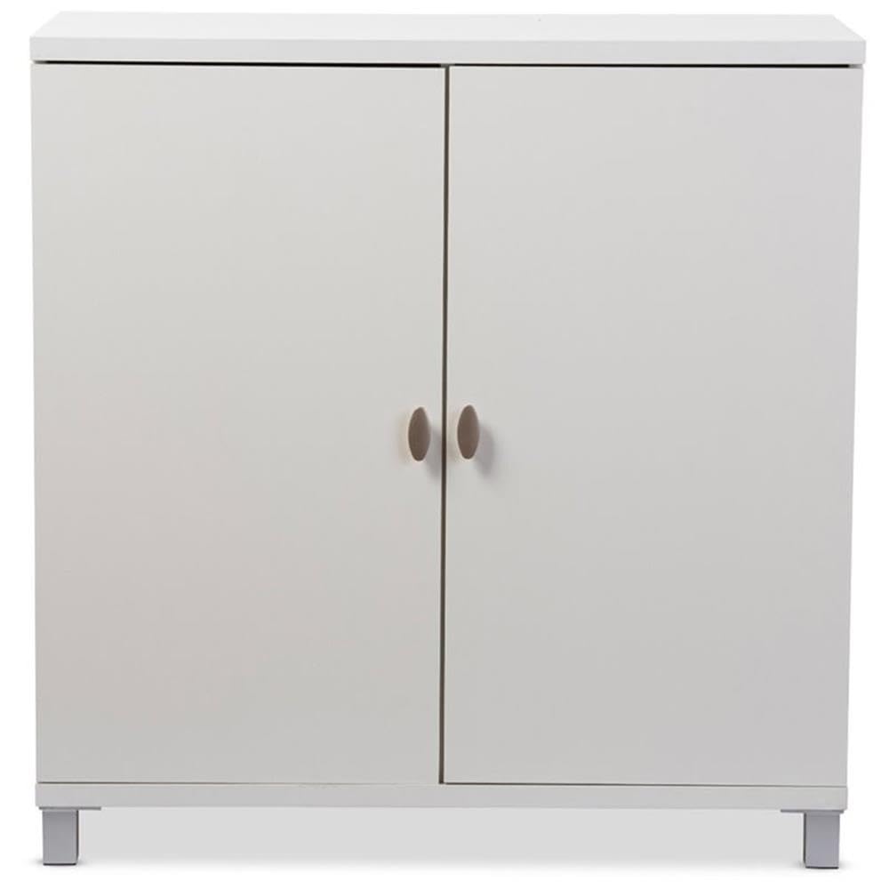BOWERY HILL White Multipurpose Entryway Storage Cabinet - Hallway Organizer for Shoes, Coats & Home Decor | Perfect for Living Room, Bedroom or Office Entryway