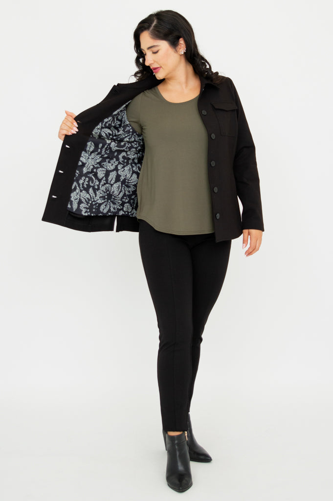 Lolo Jacket for Women - Soft Modal Fabric, Lightweight & Comfortable, Black - Perfect for Casual Outings, Travel & Layering