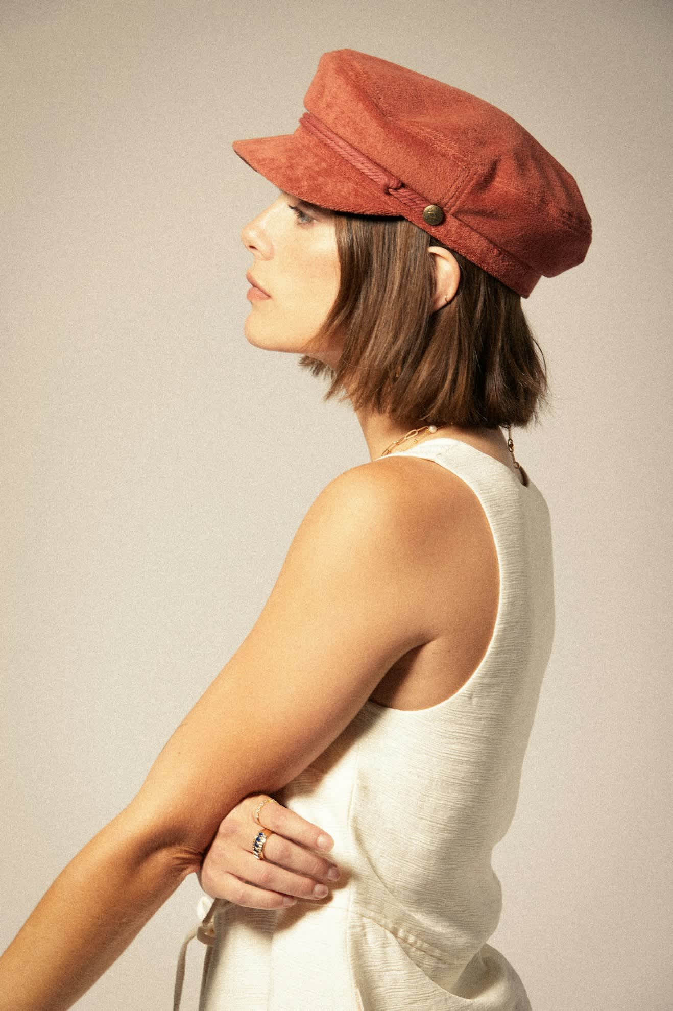 Fiddler Fisherman Hat - Burnt Brick Terry Cloth Cap for Men & Women - Perfect for Fishing, Hiking, and Outdoor Adventures