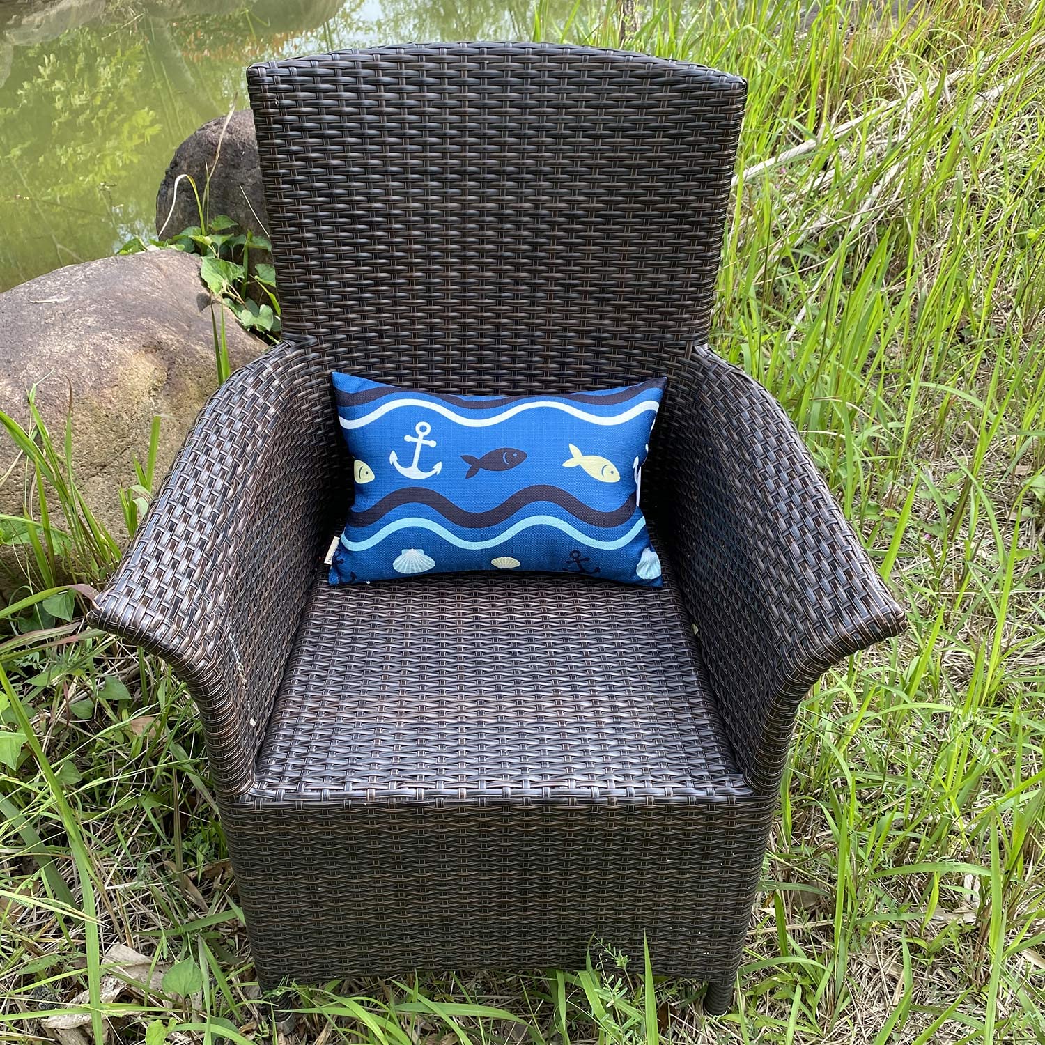 Waterproof Outdoor Neck Pillow for Recliner & Chaise Lounge - Adjustable Elastic Strap, Office Chair & Car Seat Support - Navy Blue (2 Pack) - Perfect for Travel, Camping & Home Relaxation