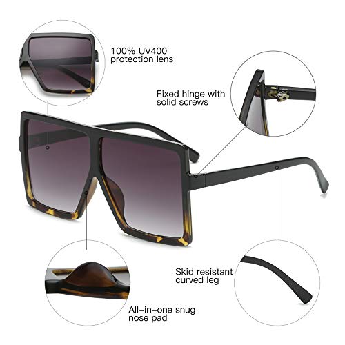 Stylish Set of 2 Oversized Sunglasses for Women & Men - UV Protection Fashion Shades - Perfect for Beach, Driving & Outdoor Activities