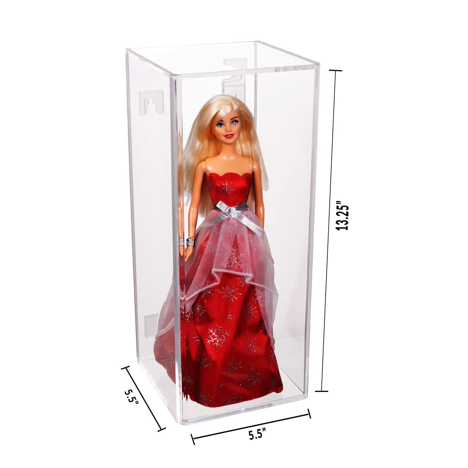 Acrylic Display Case for Dolls, Bobbleheads & Action Figures - Clear Wall Mount Collectible Toy Protector (Vertical/Horizontal) - Perfect for Showcasing Anime Figures, Funko Pops & Valuable Collections - D02/A017-CBWM