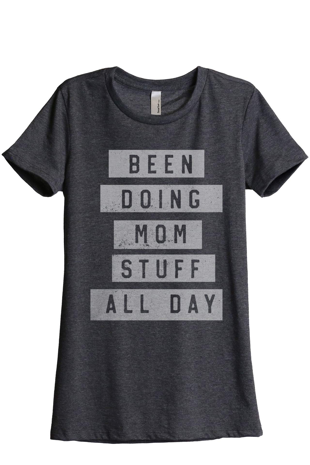 Comfy 'Been Doing Mom Stuff All Day' Women's Relaxed Graphic T-Shirt - Soft Cotton Casual Tee for Moms, Parenting Humor, Everyday Wear & Mom Life