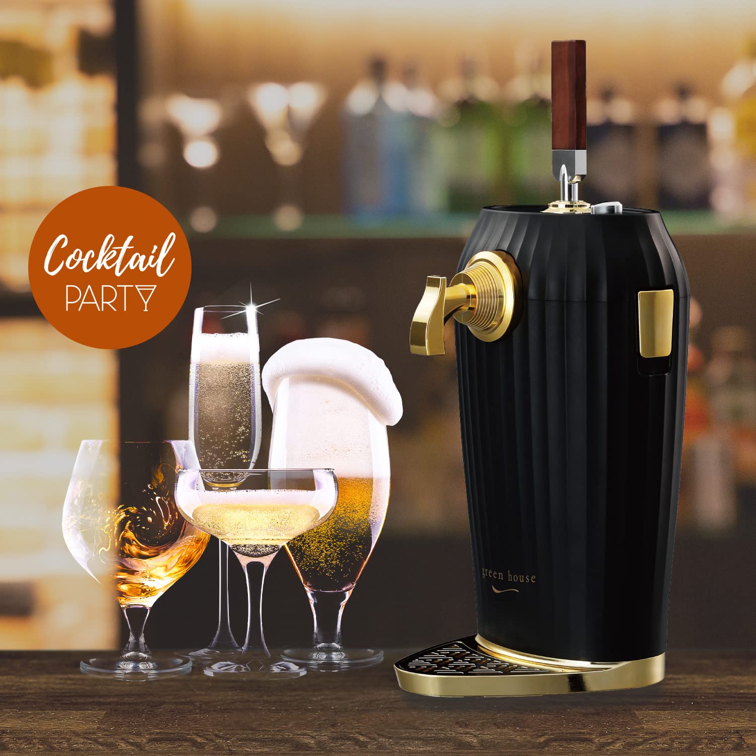 Premium Cocktail & Draft Beer Dispenser - Convert Cans, Bottles into Tap Draft Beer & Cocktails with Ultra Fine Foam | Perfect for Home Bars, Parties & Outdoor Events