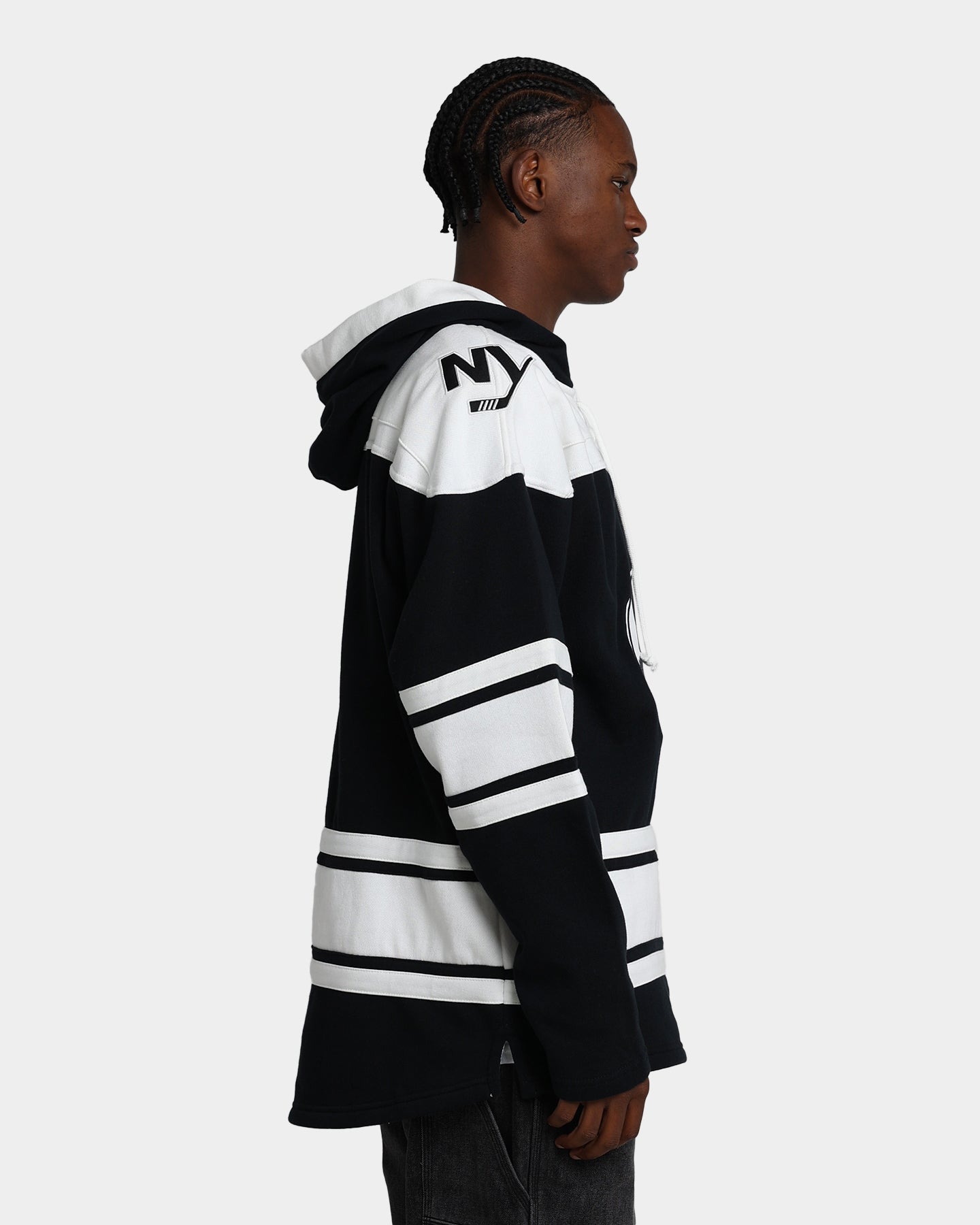 47 Brand New York Islanders Superior Lacer Hoodie - Men's NHL Hockey Pullover Sweatshirt (Jet Black) - Perfect for Game Day, Casual Wear & Fan Apparel