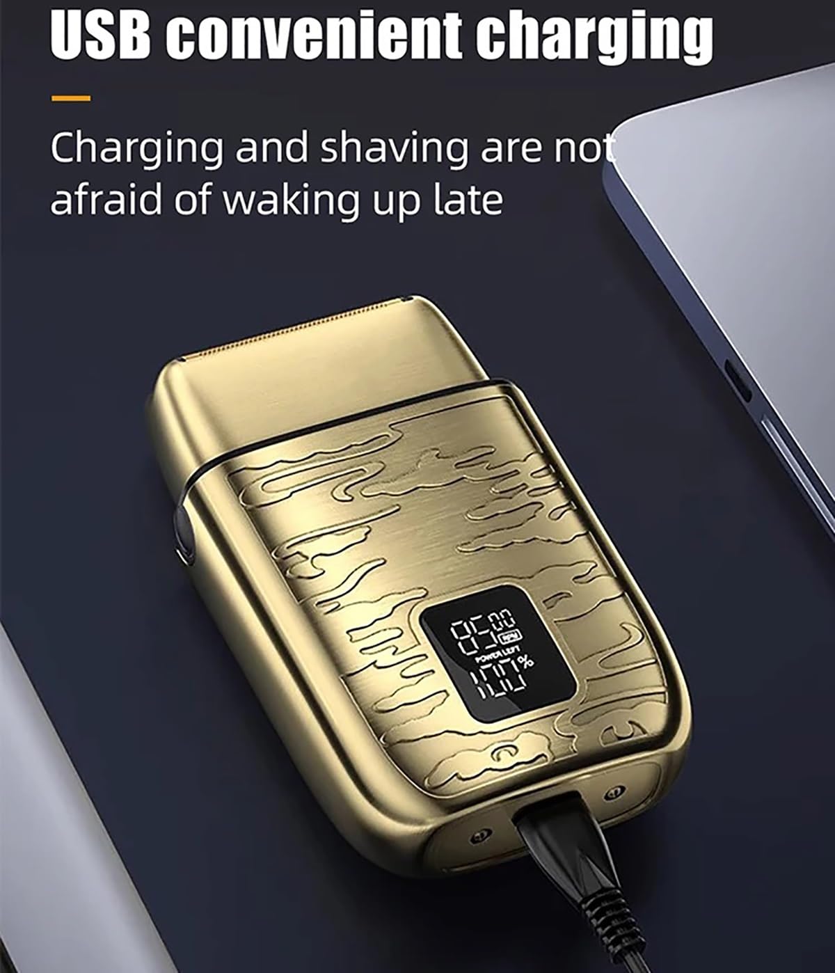 Professional 3-Speed Electric Head Shaver for Bald Men - IPX6 Waterproof, Metal Shell, LCD Display - Perfect for Travel, Gym & Daily Grooming