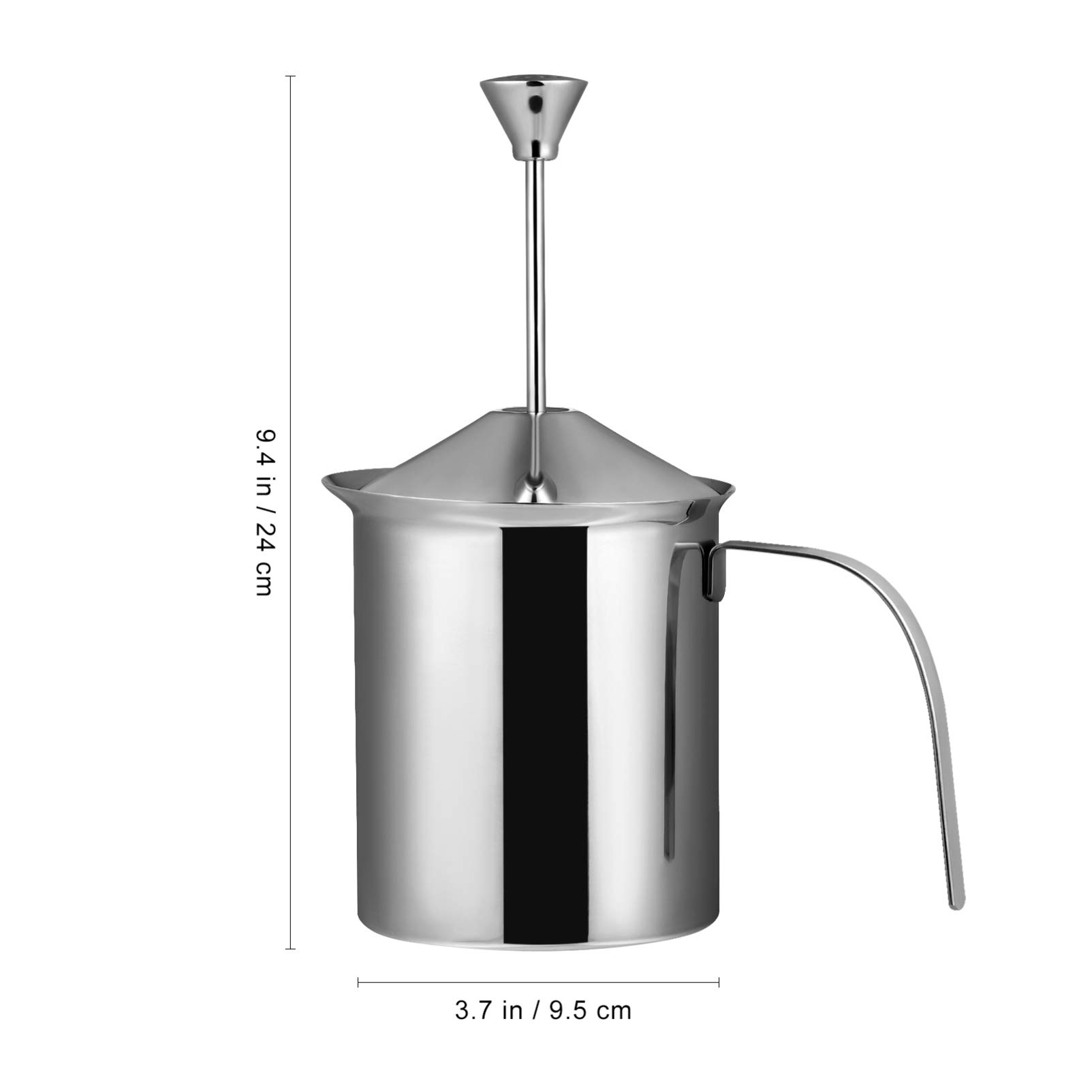 Hemoton 304 Stainless Steel Milk Frother & Steamer - Handheld Electric Milk Foamers for Coffee, Latte, Cappuccino - Mini Blender & Milk Container for Perfect Foam at Home or Cafe