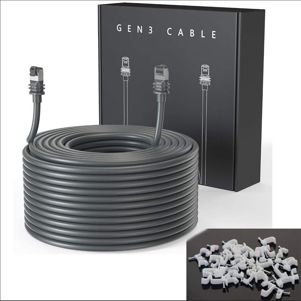 Starlink Gen 3 Replacement Cable 100FT/30.5M - Waterproof Satellite Extension Cord for Starlink Rectangular Dish (V3 Standard) | Perfect for Rural Internet, RV Travel & Off-Grid Connectivity