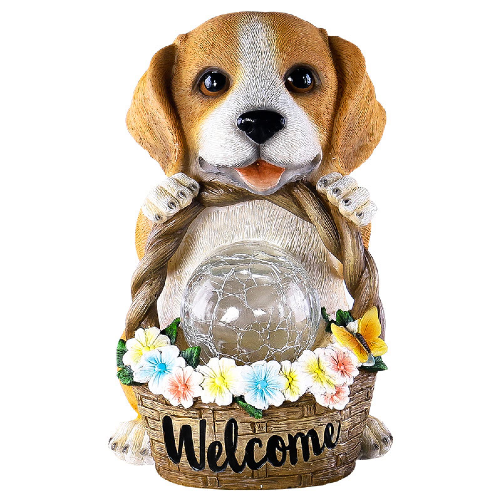 Solar Powered Cute Puppy Night Light - Indoor Outdoor Decorative LED Lamp for Bedroom, Garden, Party & Christmas Decor - Modern Resin Animal Ornament for Home, Living Room & Park Lighting