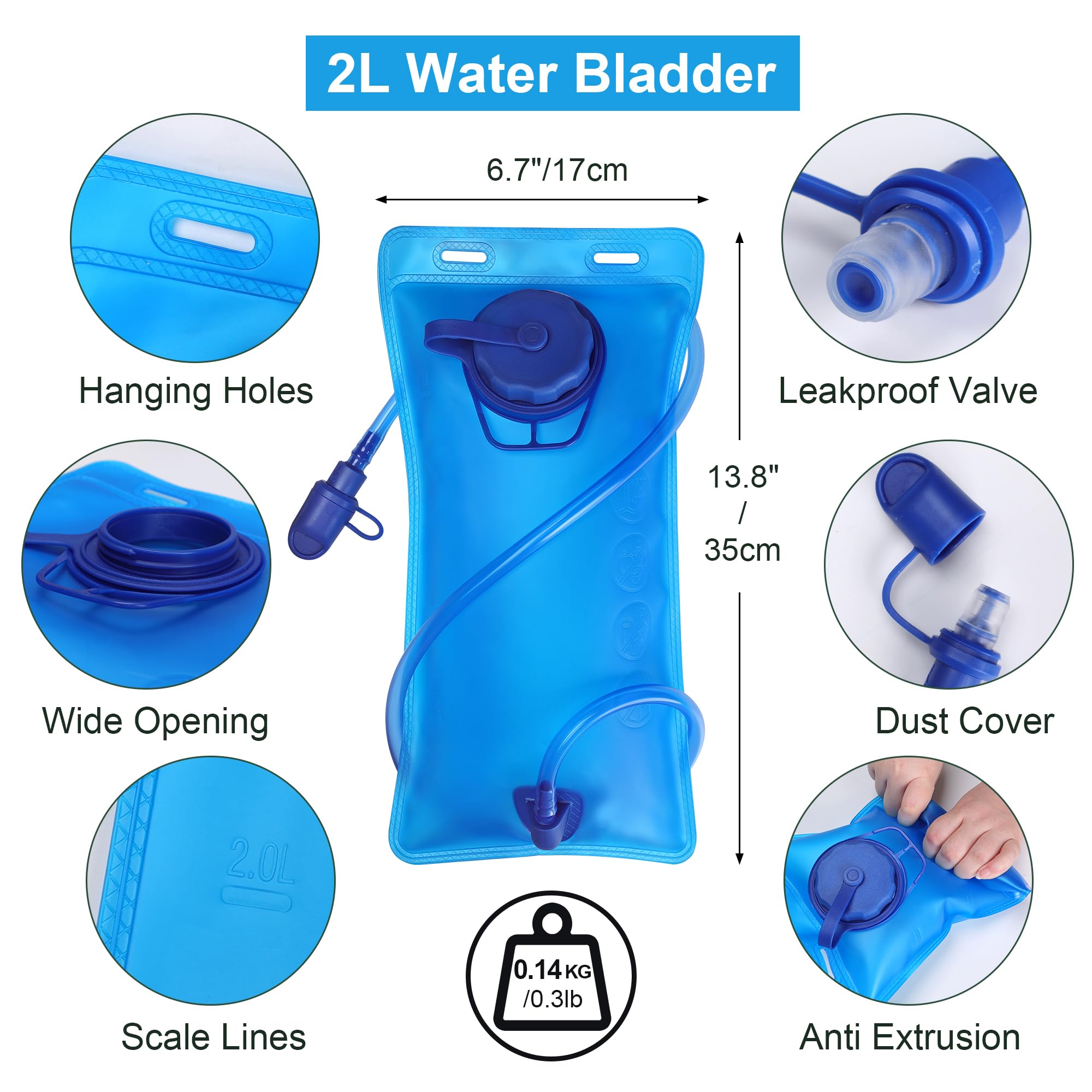 2L Hydration Backpack - Lightweight Water Vest for Running, Hiking, Camping & Biking | Unisex Hydropack with Removable Bladder | Perfect for Outdoor Adventures, Marathons & Festivals
