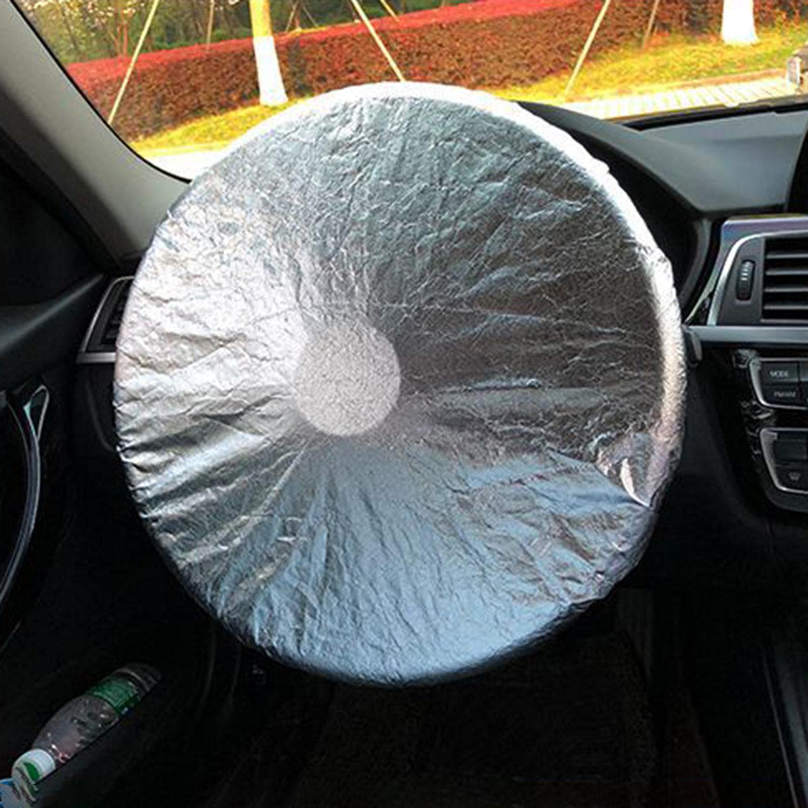 2-Pack Reflective Steering Wheel Sun Shade Covers - Heat Resistant Aluminum Foil UV Protection for GM Vehicles | Car Accessories for Summer & Hot Weather Use