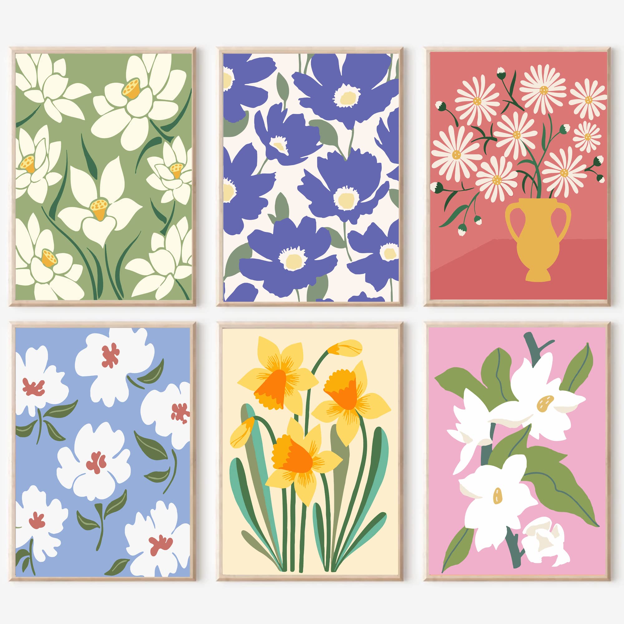 Flower Paint by Numbers Kit for Adults & Kids - Easy DIY Acrylic Painting on Canvas (9.8x13.7 Inch) - Perfect Gift for Beginners, Home Wall Decor & Relaxation Art Therapy