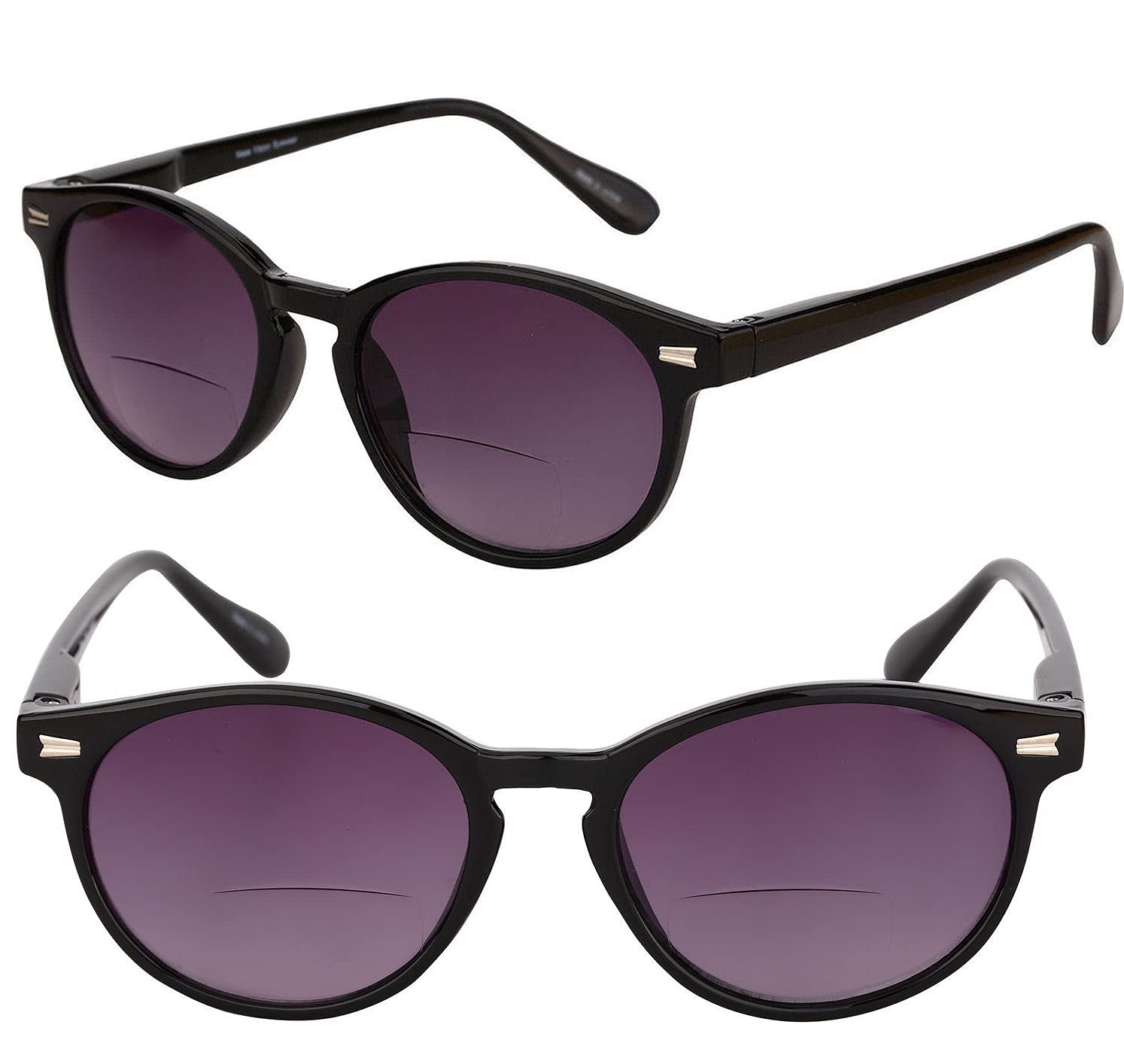 Polarized Bifocal Sunglasses for Women & Men - Round Full Frame Reading Glasses with UV Protection | Perfect for Driving, Reading & Outdoor Activities