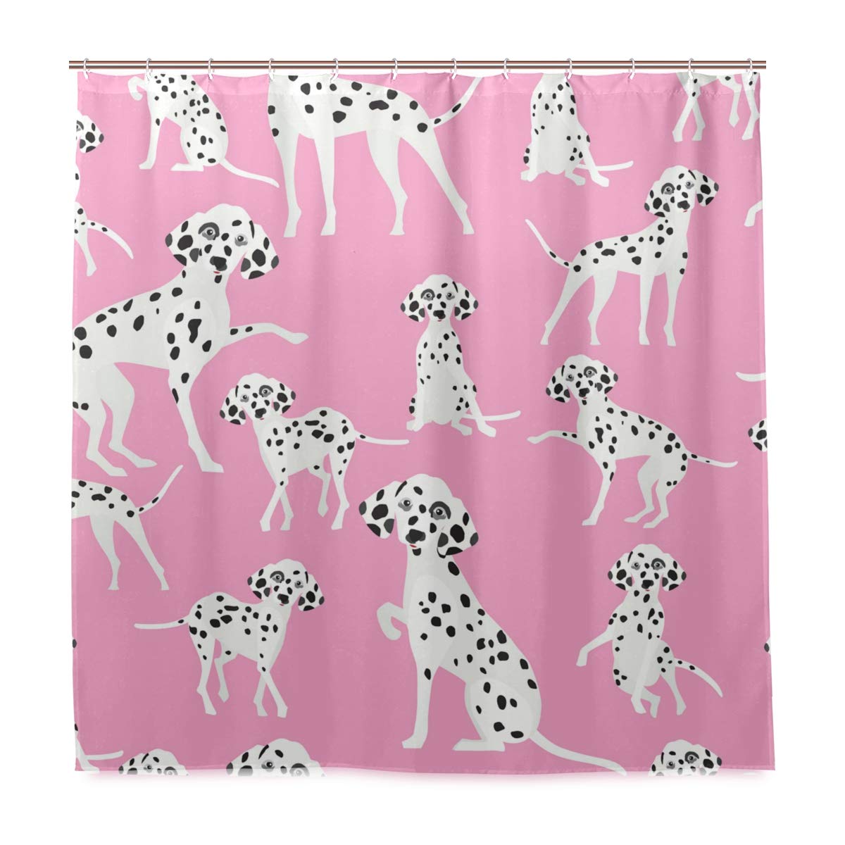 Waterproof Dalmatian Dog Shower Curtain 72x72 Inches with Hooks - Cute Bathroom Decor for Apartments & Homes | Perfect for Kids' Bathrooms and Pet Lover Spaces