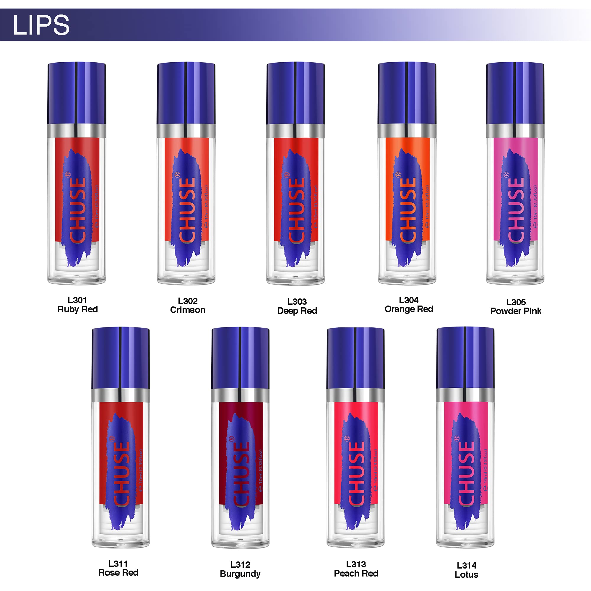 CHUSE PMU Lip Pigments 0.35oz/10ml - Long Lasting Ruby Red Lip Tattoo Ink for Permanent Makeup & Lip Blushing | Professional Tattoo Artist Supplies
