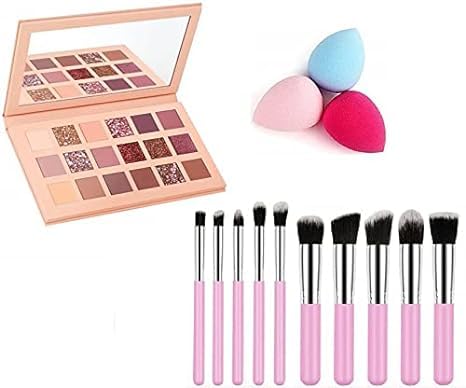KAARM 18-Color Nude Eyeshadow Palette - High Pigmented Professional Makeup Set with Highlighters, Brushes & Blender | Perfect for Everyday Wear, Party & Special Occasions