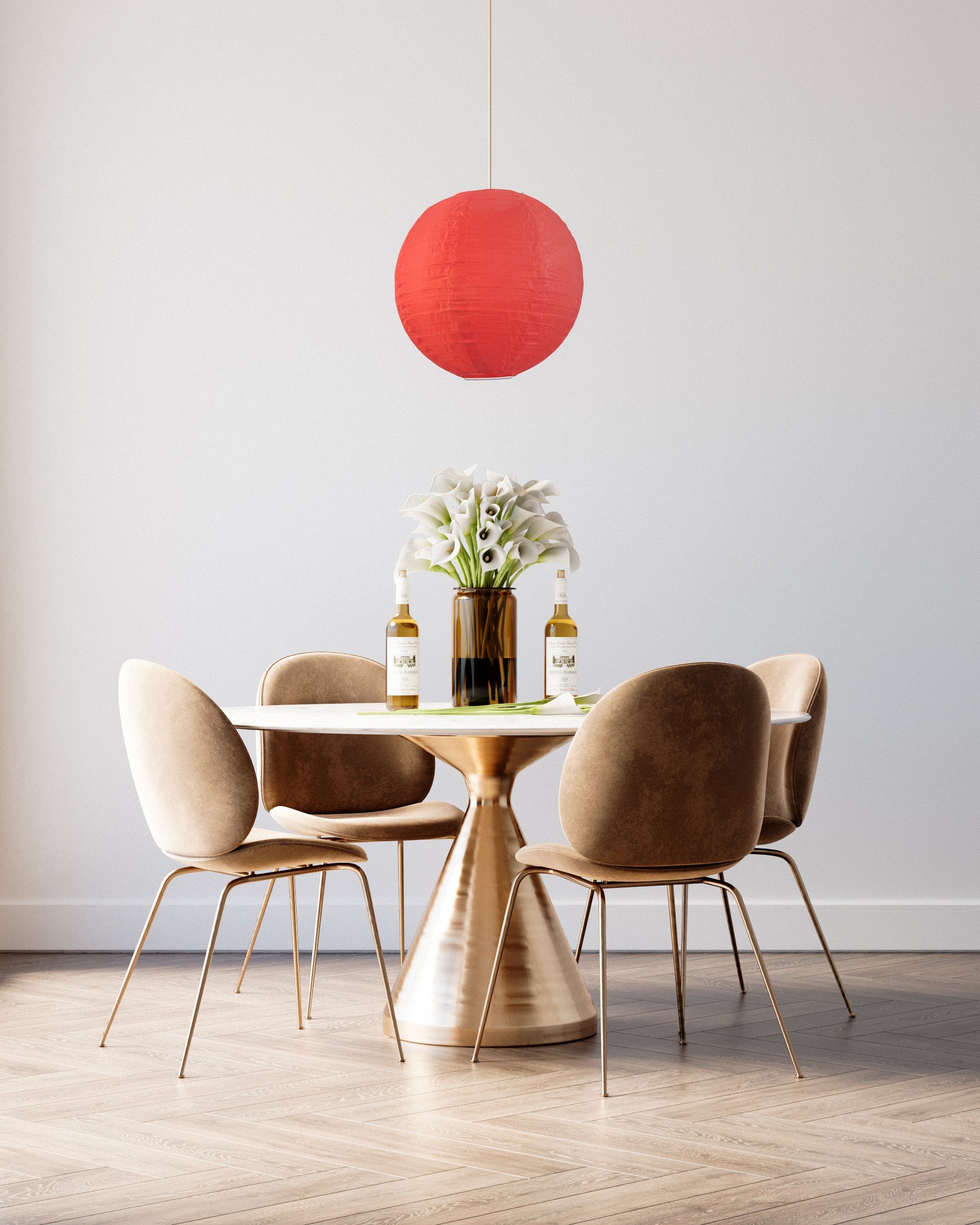16 Inch Red Shimmering Nylon Lantern with Even Ribbing - Durable Hanging Decoration for Outdoor Parties, Weddings & Home Decor