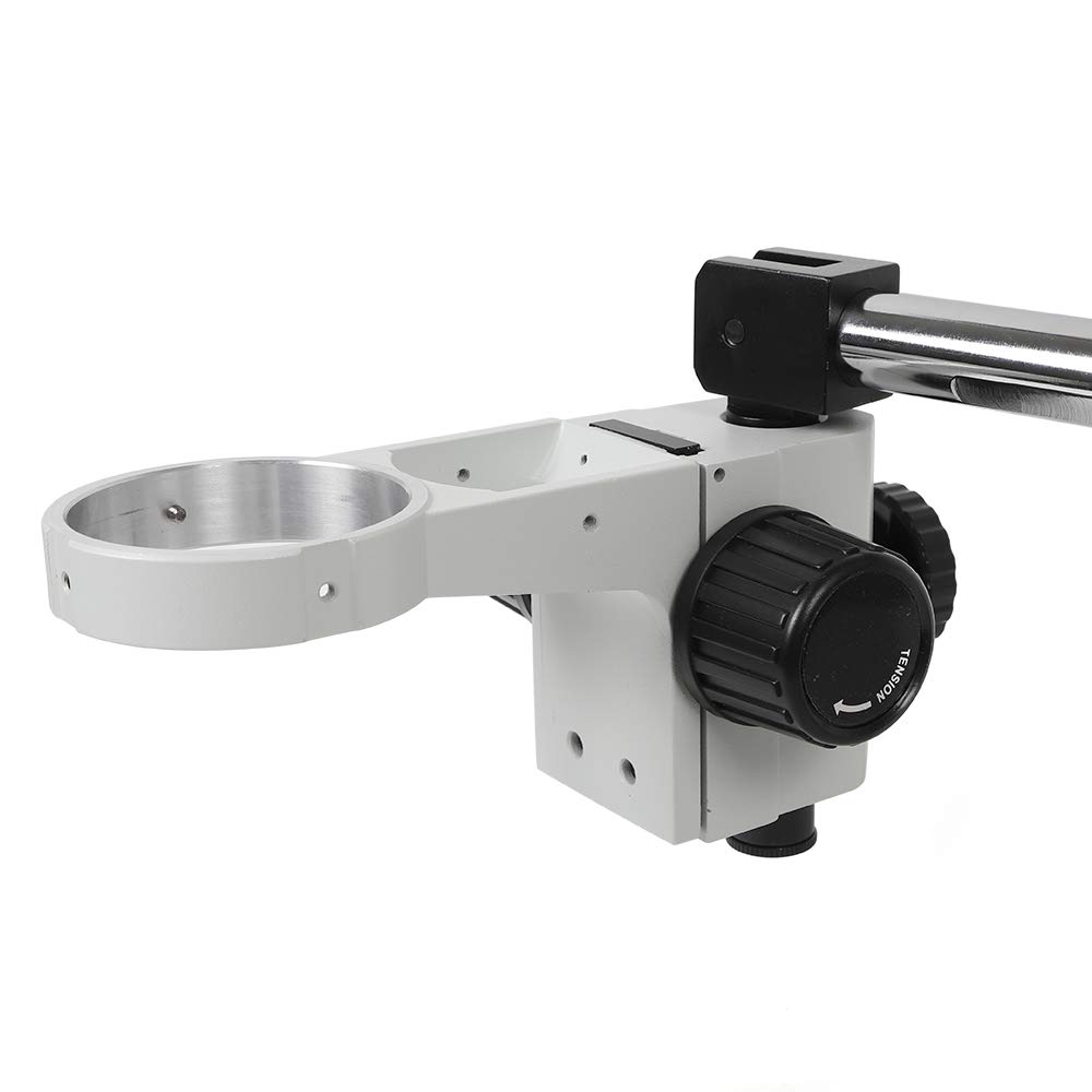 Professional Heavy Duty Aluminum Alloy Stereo Microscope Boom Stand - 70mm Ring with 360° Multi-Axis Rotation & Precision Focusing | Ideal for Laboratory, Research, Jewelry Making & Electronics Inspection