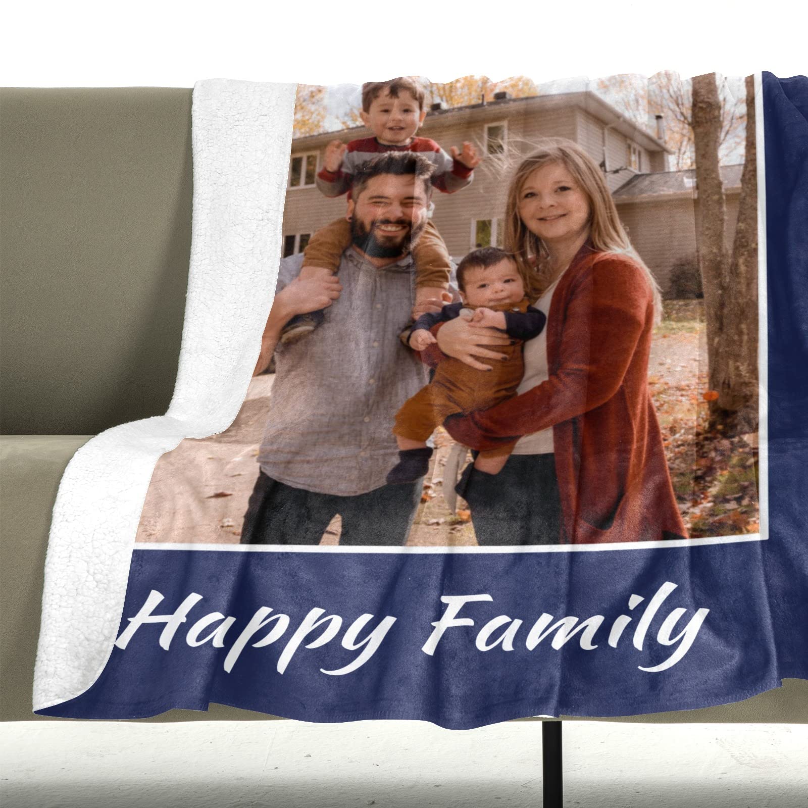 Custom Photo Blanket - Personalized Picture Blanket with Your Design - Perfect Gift for Christmas, Birthday, Anniversary, Mother's Day & Father's Day - Cozy Home Decor, Romantic Keepsake & Thoughtful Present