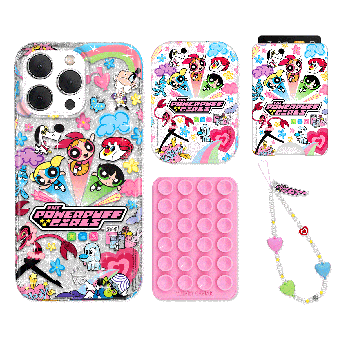 The Powerpuff Girls iPhone Case & Wallet Set - Cute Cartoon Character Phone Cover with Card Holder for Girls - Perfect Gift for Kids, Teens & Fans - Use at School, Work or Travel