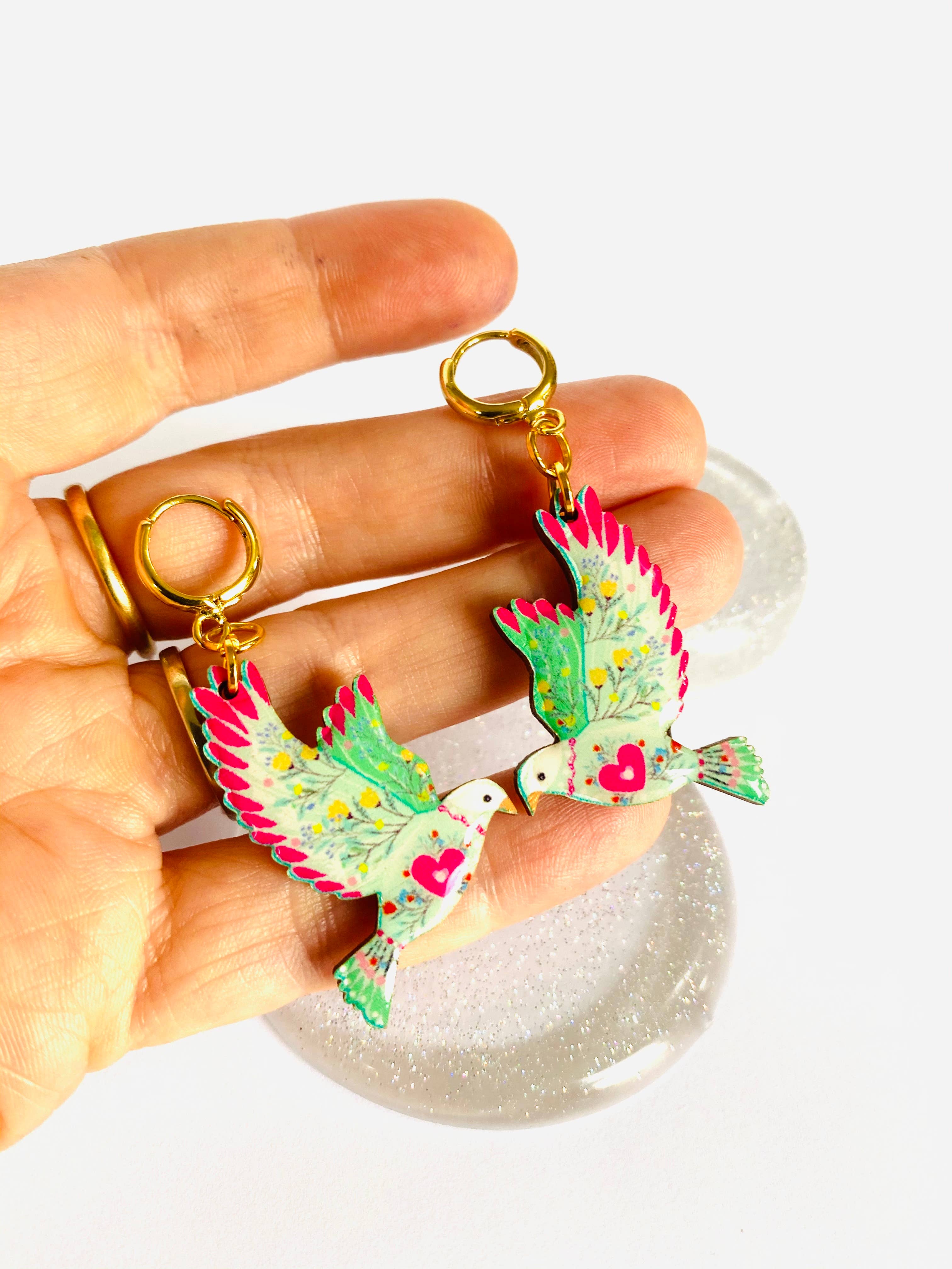 Elegant Bird in Flight Earrings by Rosie Rose Parker - Sterling Silver Dangle Earrings for Women - Perfect Gift for Nature Lovers & Boho Jewelry Enthusiasts