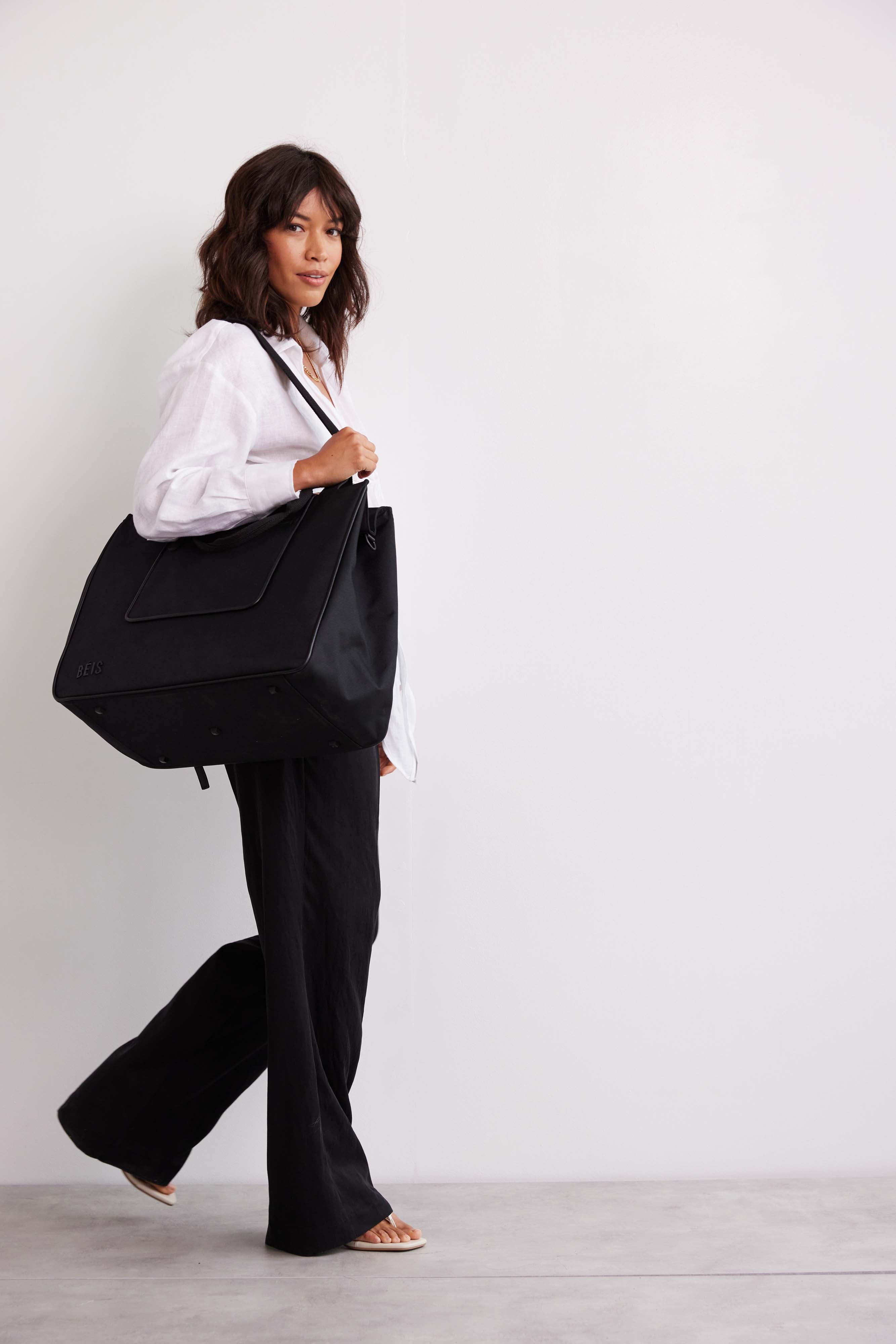Premium Black East To West Tote Bag - Stylish & Spacious Handbag for Work, Travel & Everyday Use | Durable Women's Shoulder Bag for Office, Commute & Shopping
