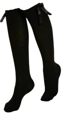 Girls Knee High Bow Socks - Soft Rich Cotton School Uniform Socks for Teen & Kids | Perfect for School, Ballet, Dance & Everyday Wear