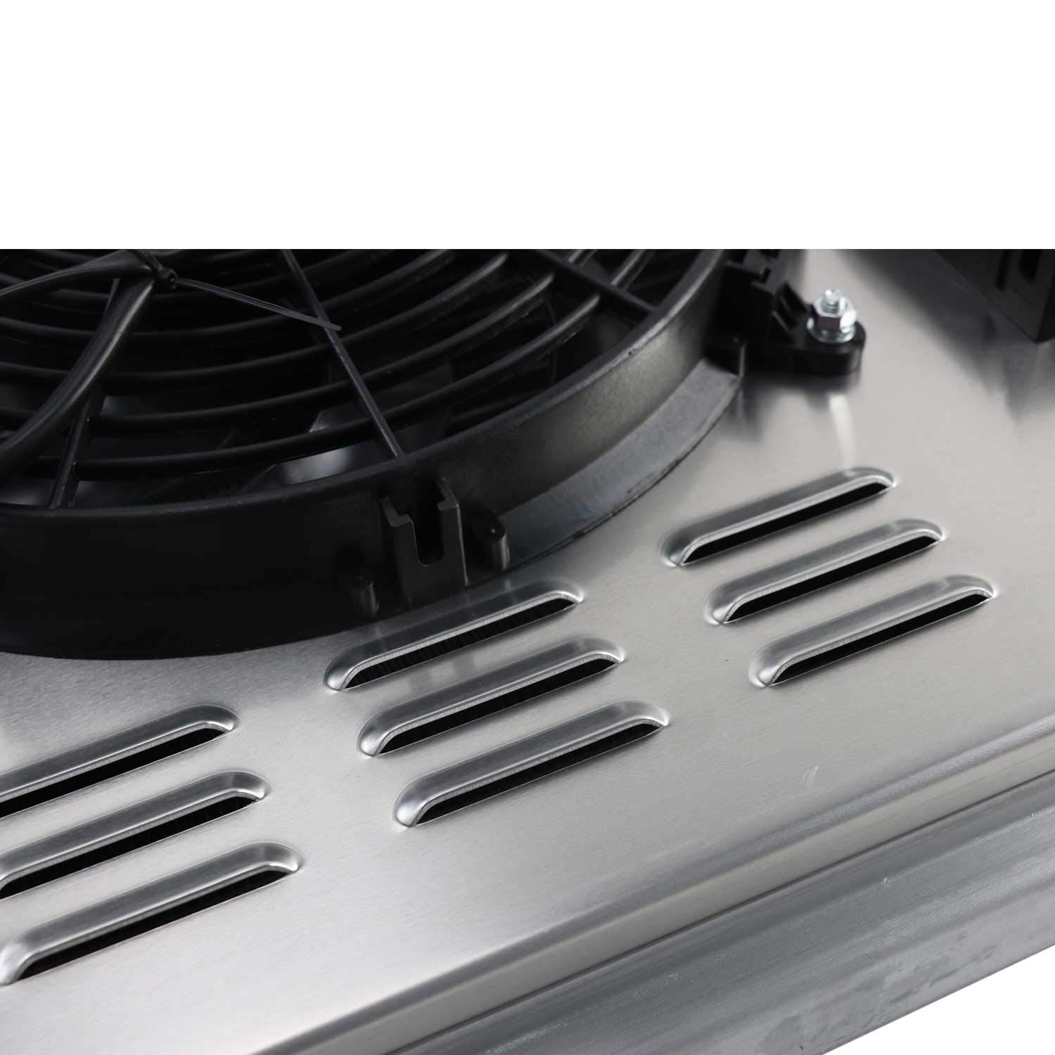ECMRAD 4-Row Aluminum Radiator for 1982-1987 Chevrolet El Camino & Grand Prix - High Performance Cooling with Shroud Fans Combo - Perfect for Street Racing, Hot Rods & Classic Car Restoration