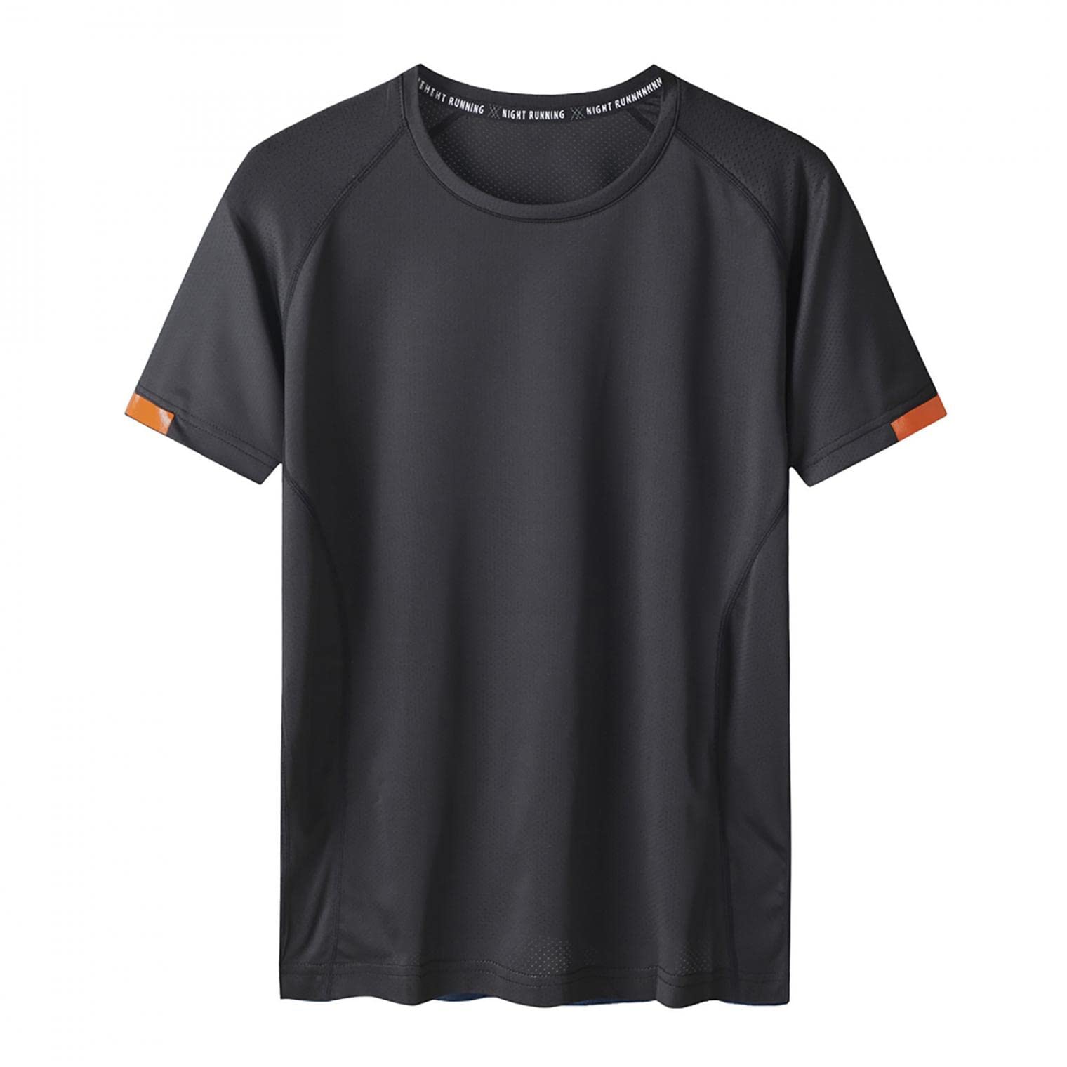Men's Breathable Quick-Dry Solid Crew Neck Short Sleeve T-Shirt - Summer Workout, Gym, Running, and Casual Wear