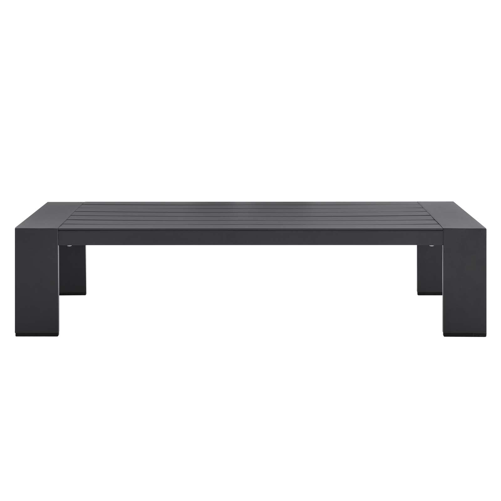 Modway Tahoe Aluminum Outdoor Patio Coffee Table - Gray Weather-Resistant Side Table for Poolside, Garden & Backyard Decor
