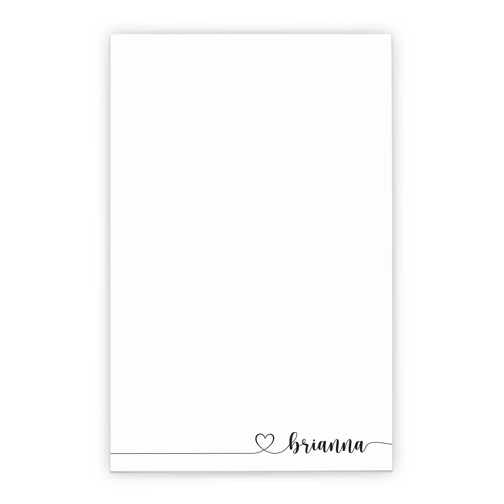 Custom Personalized Notepads for Women & Girls - Heart Design with Name - 5.5