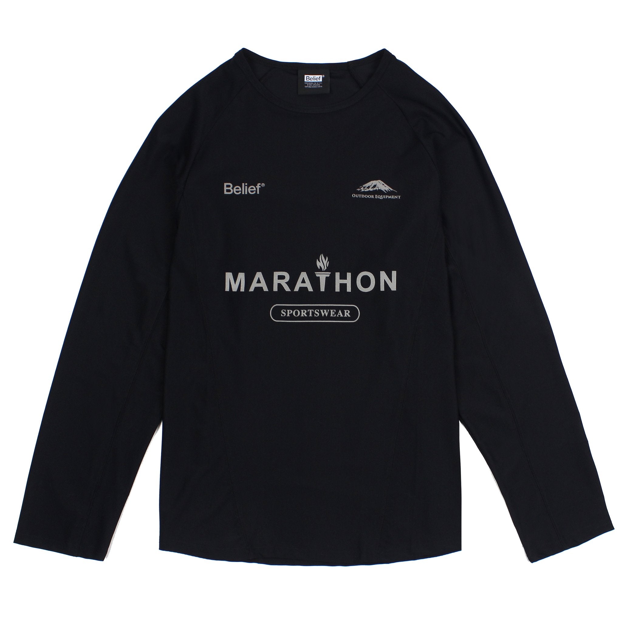 Belief NYC Marathon Running Jersey - Breathable Mesh Black Top for Men & Women - Perfect for Marathons, Training & Outdoor Sports
