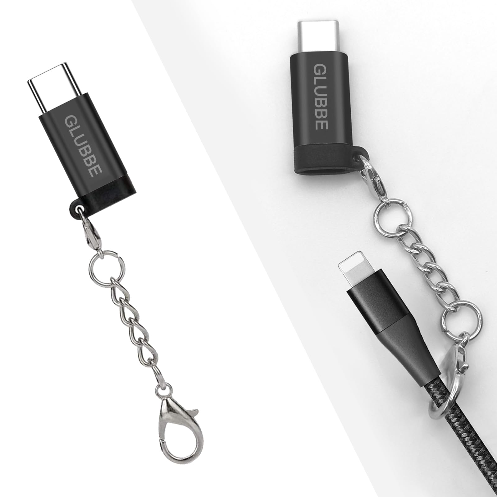 2-Pack USB-C to Lightning Adapter - Female Lightning to Male USB-C Charging Only for iPhone 16/15 Series, Galaxy S24, Pixel 8 Pro & More (Black) | Perfect for Travel, Office & Home Charging Solutions