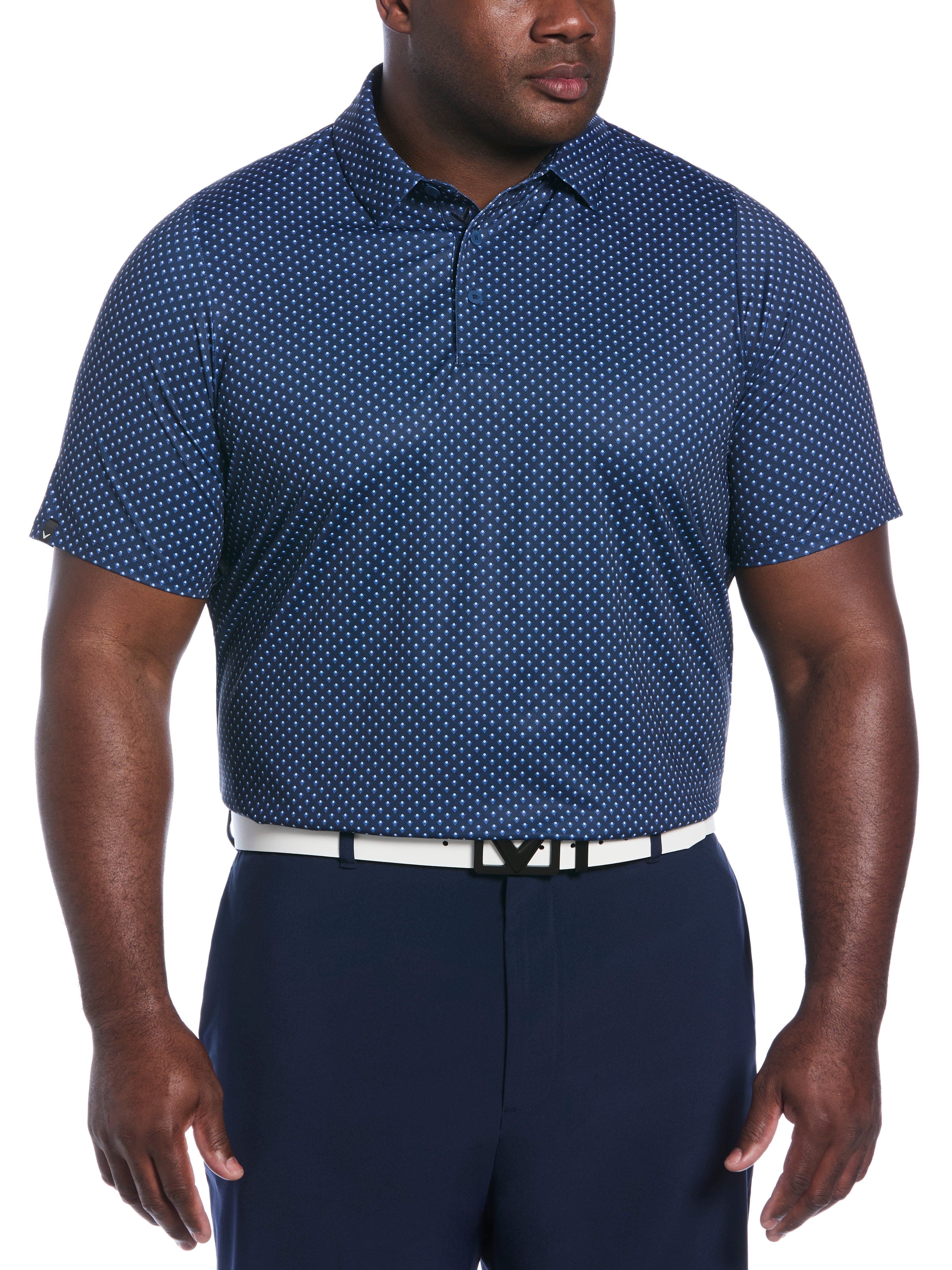 Big & Tall Men's Chevron Print Polo Shirt - Comfortable Casual Wear for Work & Outdoor Activities