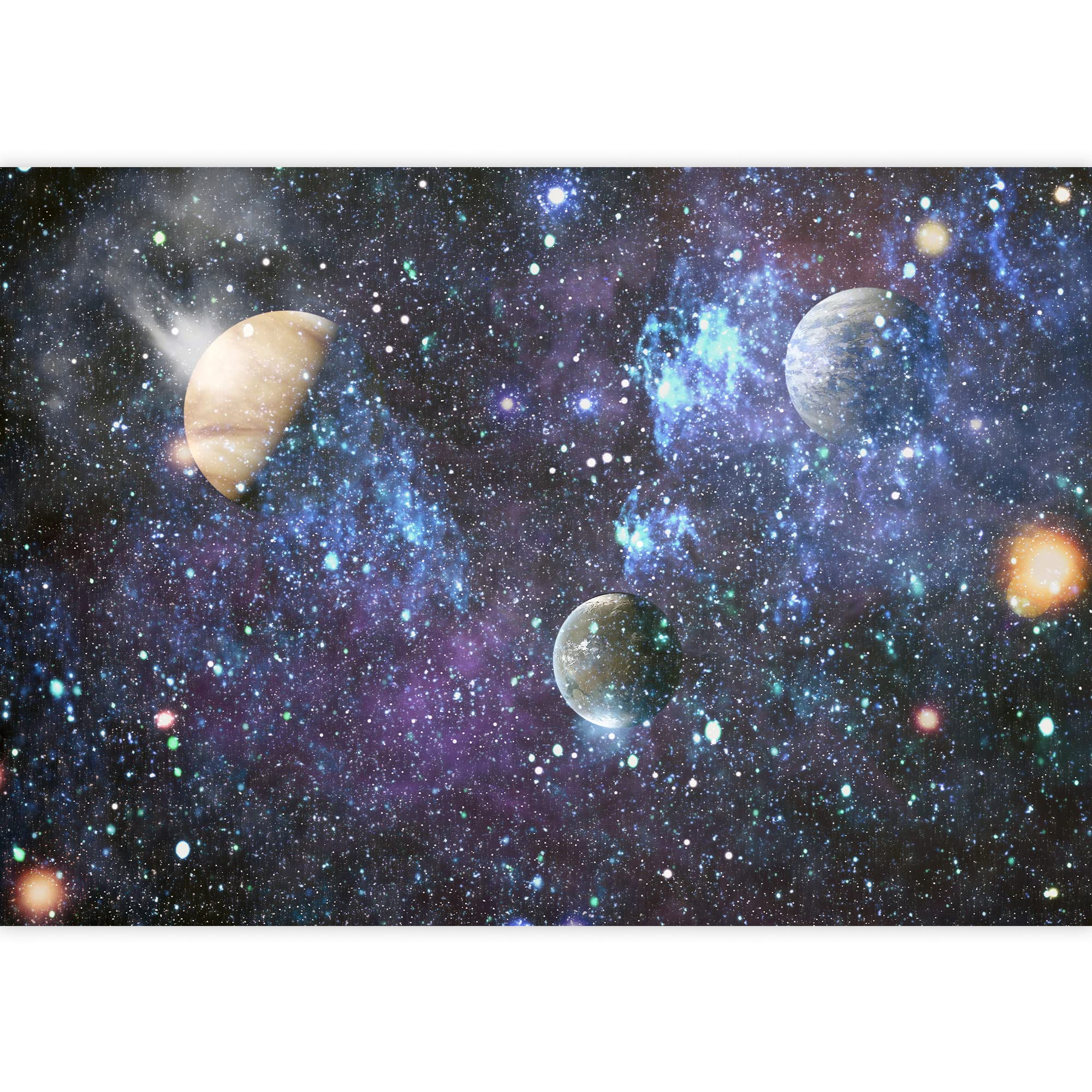 Removable Peel and Stick Wallpaper - Giant Universe & Planets Wall Mural for Bedroom (66x96 inches) | Perfect for Kids Room Decor, Nursery, Dorm, or Home Office