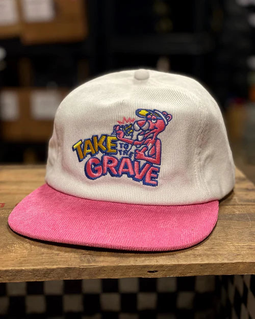 Pink Panther Corduroy Snapback Hat - Vintage Cartoon Style Adjustable Cap for Men & Women - Perfect for Casual Wear, Street Fashion, and Collectors