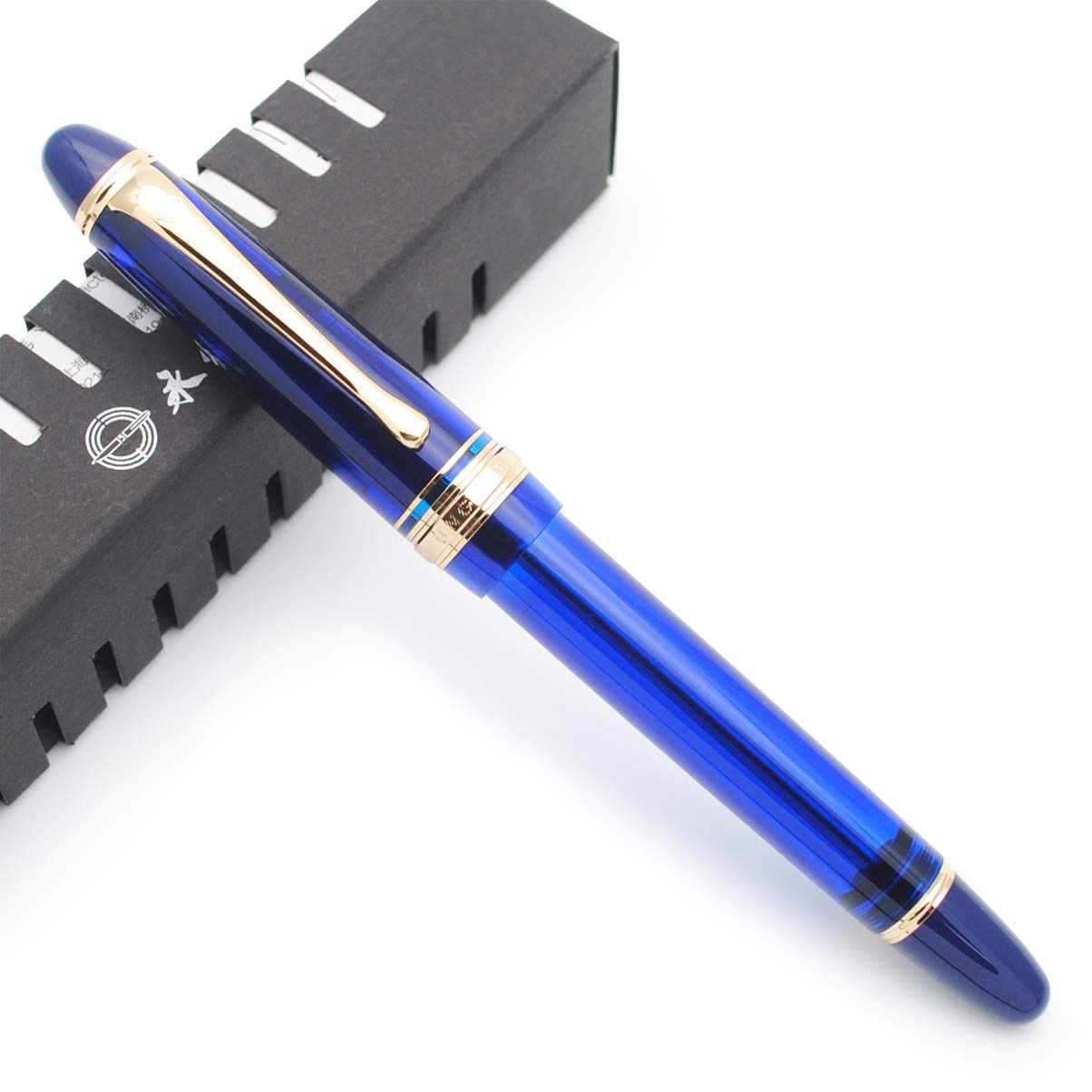 Original Vacuum Filling Fountain Pen - Royal Blue 0.5mm Fine Nib for Office & Calligraphy