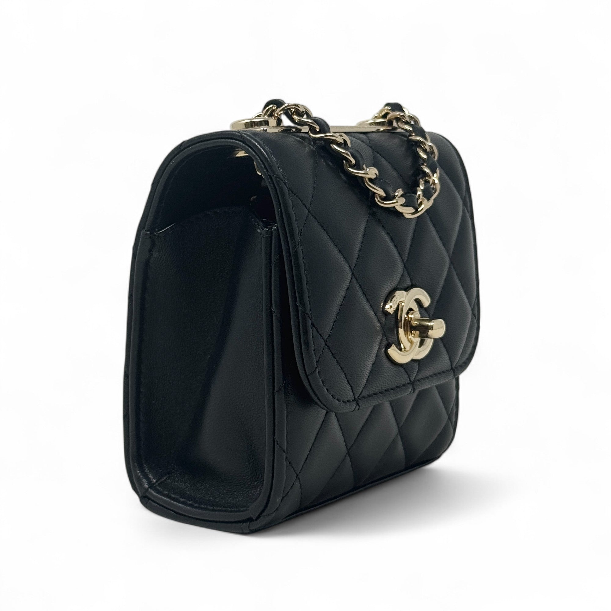 Chanel Black Micro Trendy CC Flap Bag - Luxury Quilted Leather Crossbody Purse for Women | Perfect for Evening Parties, Date Nights & Special Occasions