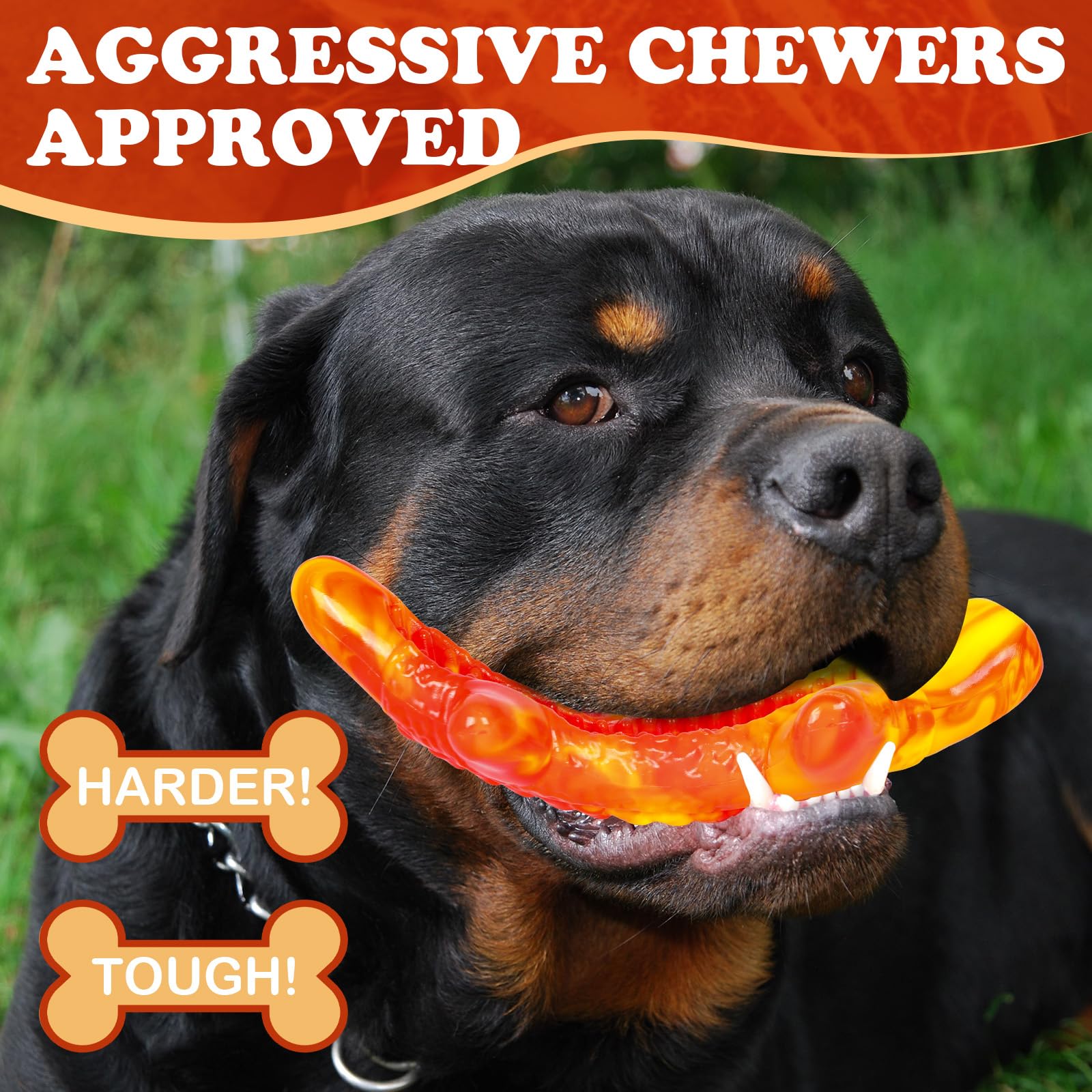 Apasiri 3 Pack Indestructible Dog Chew Toys for Aggressive Chewers - Durable Large Breed Dog Toys for Strong Chewers - Perfect for Teething, Boredom Relief & Playtime