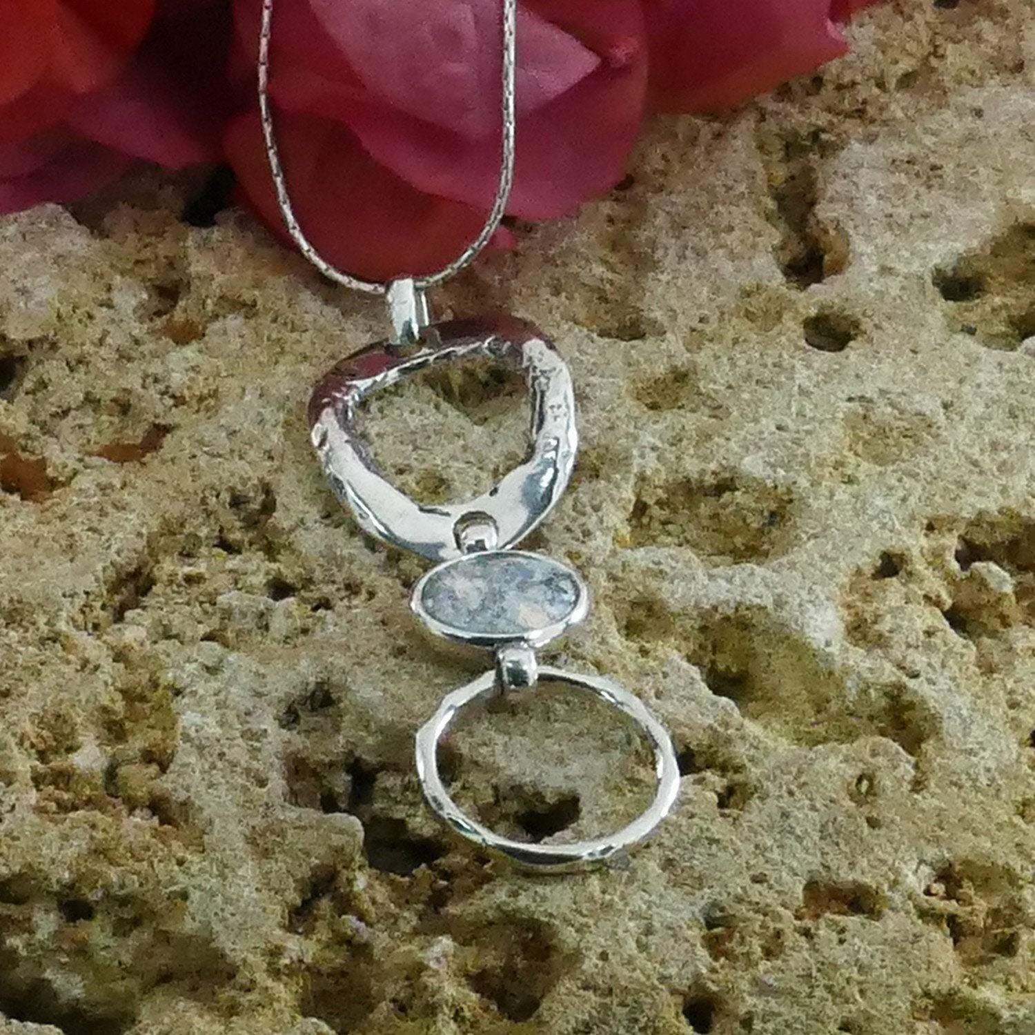 Ancient Roman Glass Pendant Necklace - Handcrafted 925 Sterling Silver Jewelry for Women, Perfect for Gifts, Weddings & Special Occasions