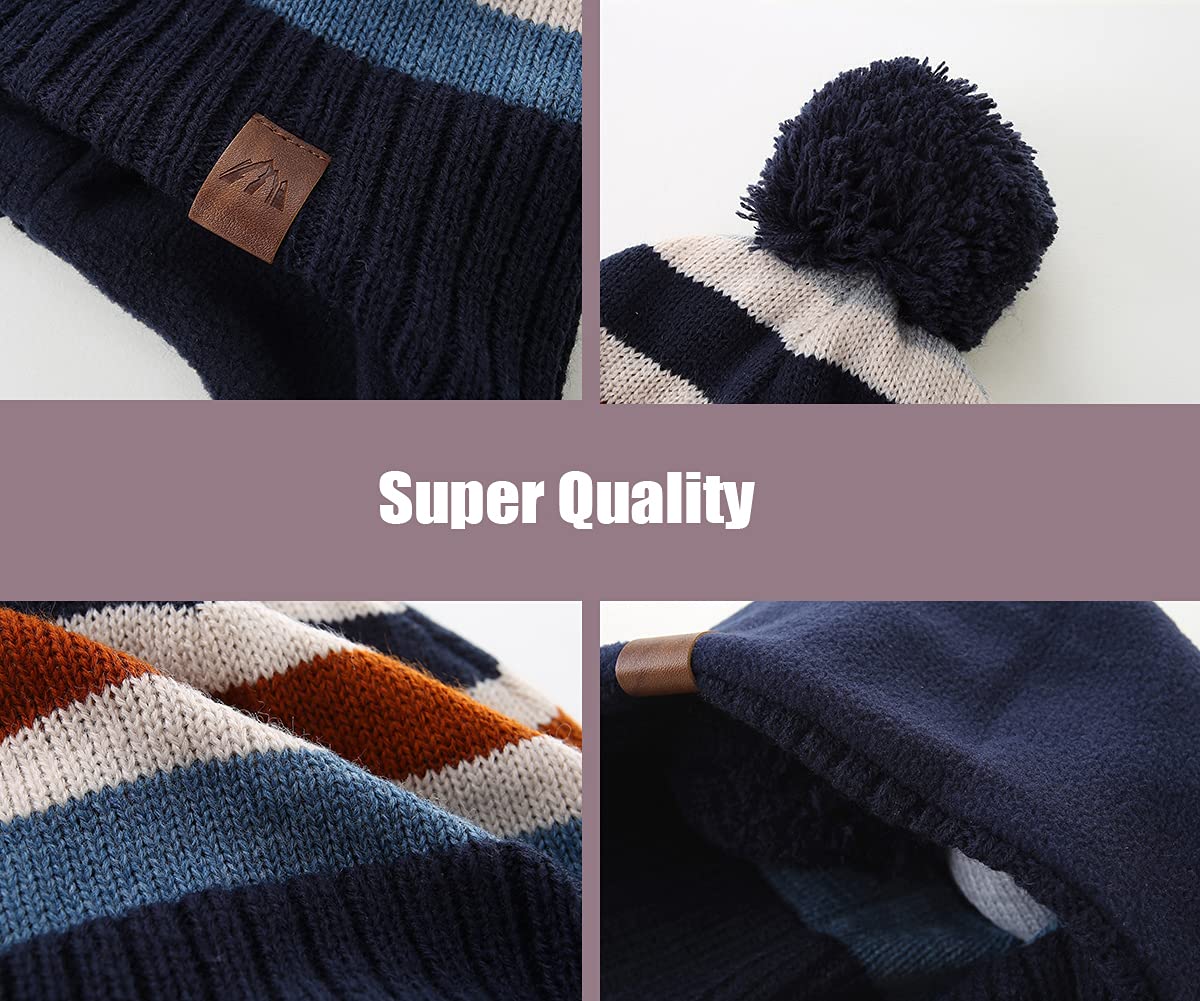 Moon Kitty Baby Boys Fleece Winter Hats - Warm Toddler Beanies for Boys & Girls, Soft Winter Beanie for Infants & Kids - Perfect for Cold Weather, Outdoor Play & Snow Days