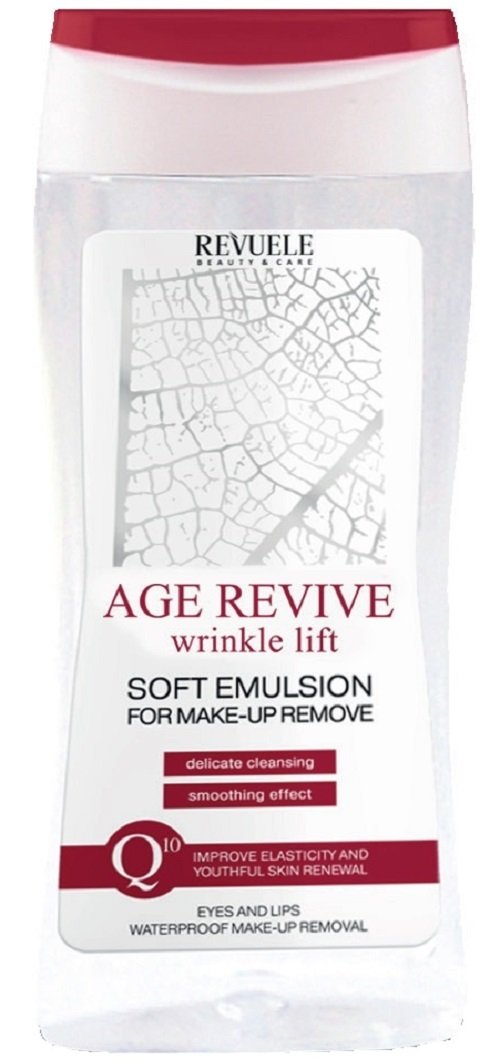 Revuele Age Revive Wrinkle Lift Soft Emulsion Makeup Remover - Set of 2 (200ml Each) | Gentle Cleansing for Mature Skin | Perfect for Nighttime Skincare Routine