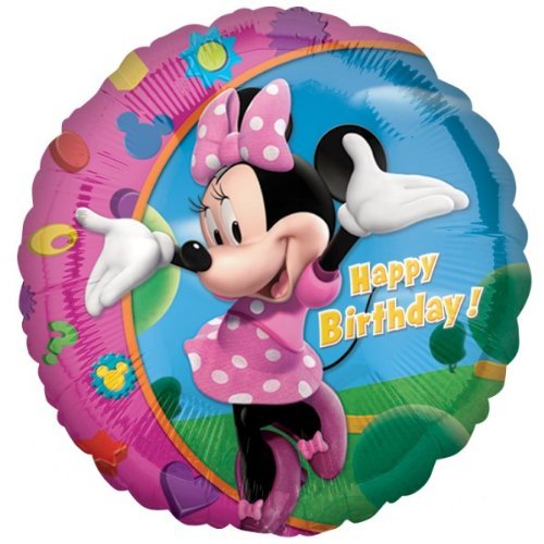 Minnie Mouse 18 Inch Foil Happy Birthday Balloon - Disney Party Decorations for Birthday Celebrations, Baby Showers & Special Events
