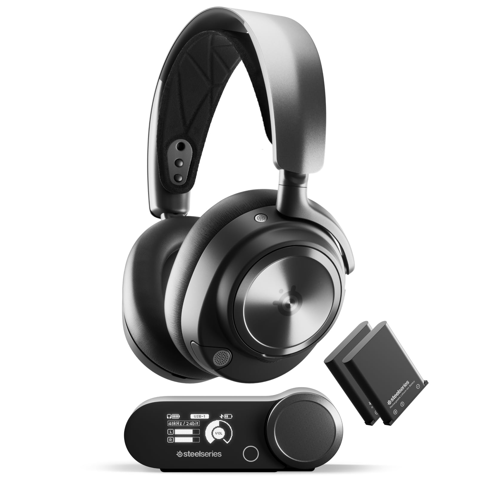 SteelSeries Arctis Nova Pro Wireless Gaming Headset with Hi-Fi Sound & Active Noise Cancellation - Multi-Platform Compatible (PS5, PS4, PC, Nintendo Switch, Mobile) - Infinity Power System & ClearCast Gen 2 Mic - Perfect for Competitive Gaming, Streaming & Home Entertainment