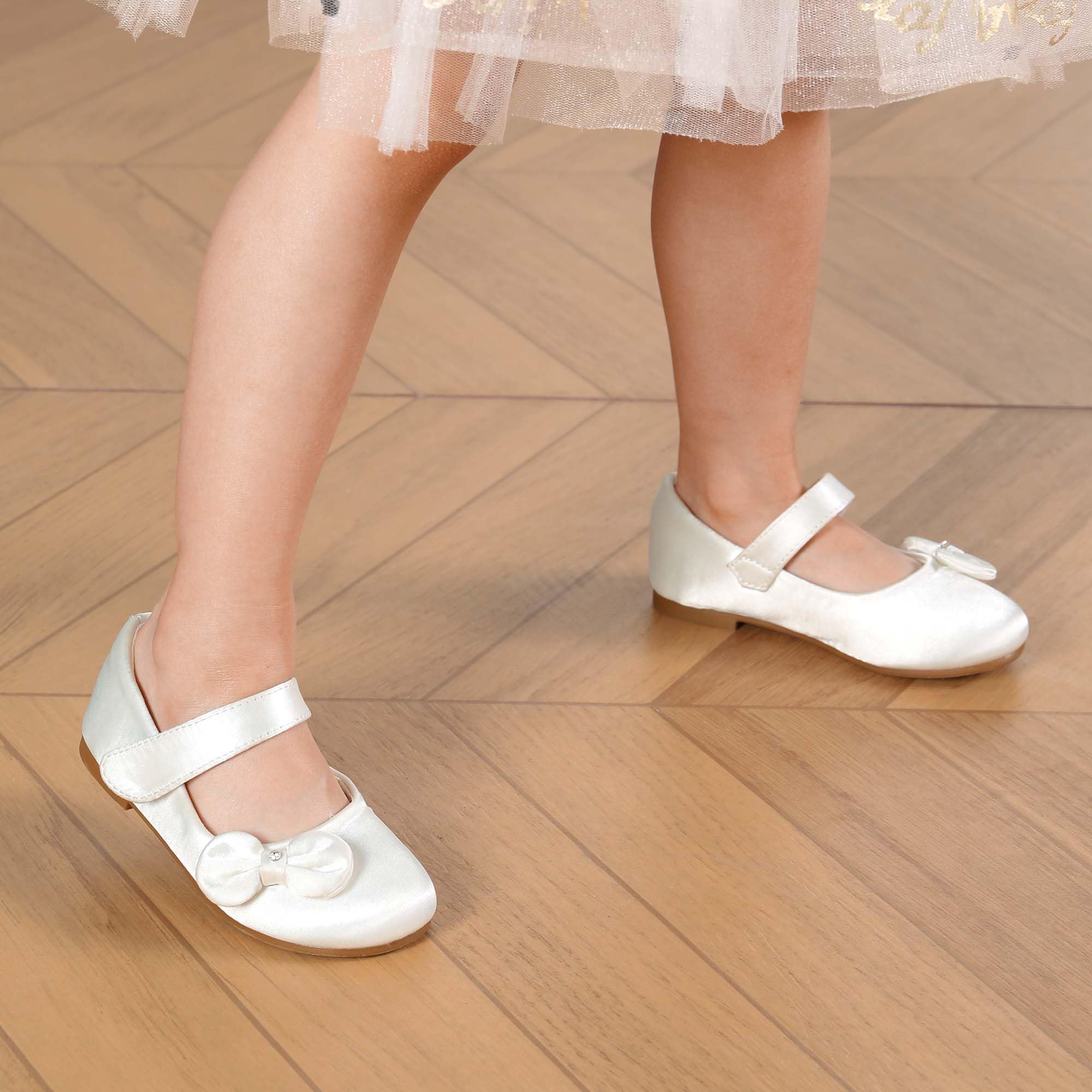 **DREAM PAIRS Toddler Girls Mary Jane Flats - Side Bow Ballet Shoes for Toddlers & Little Girls | Comfortable Dress Shoes for Weddings, Parties & Special Occasions**