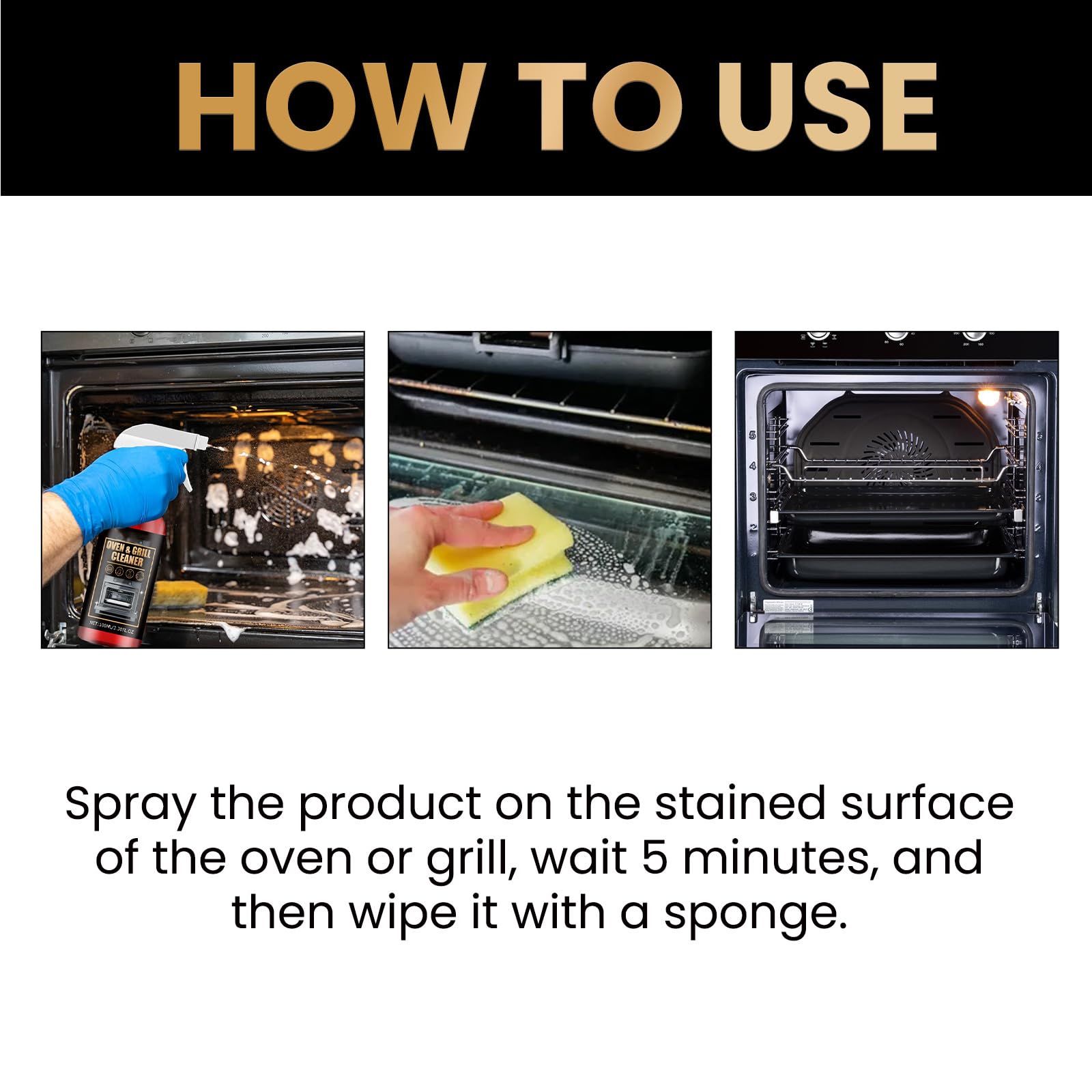 Best Foaming Cleaner for Heavy Oil Stains - Powerful Kitchen Degreaser Spray | Removes Tough Grease from Stoves, Grills & Cookware